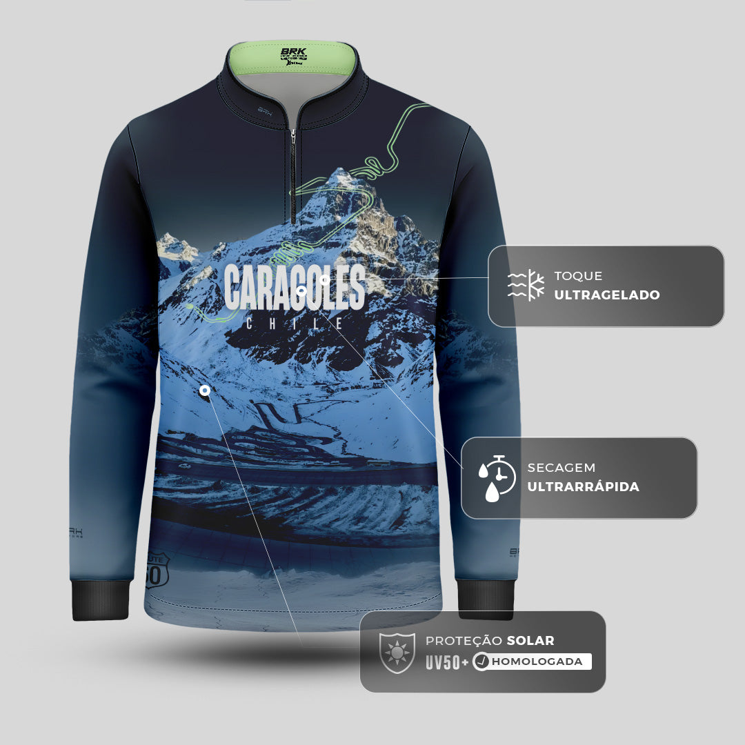 Camisa Infantil Brk Chile Estrada Los Caracoles 2 com Proteção UV50+