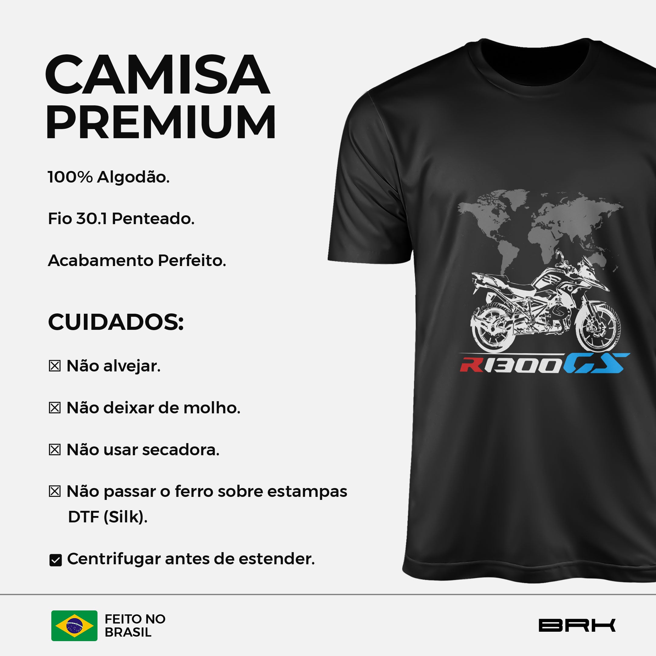 Camiseta de Algodão Brk Big Trail GS R1300