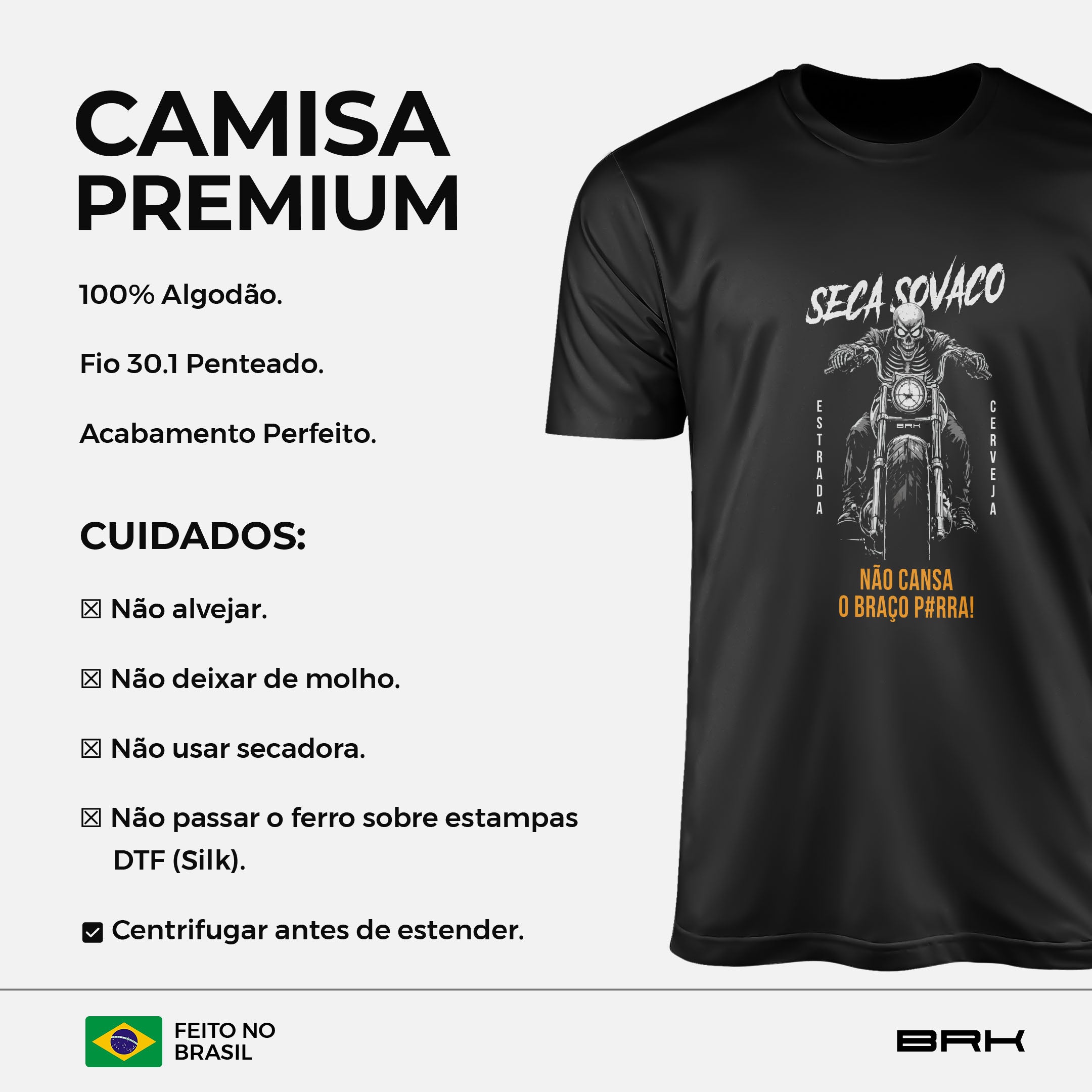Camiseta de Algodão Brk Seca Sovaco