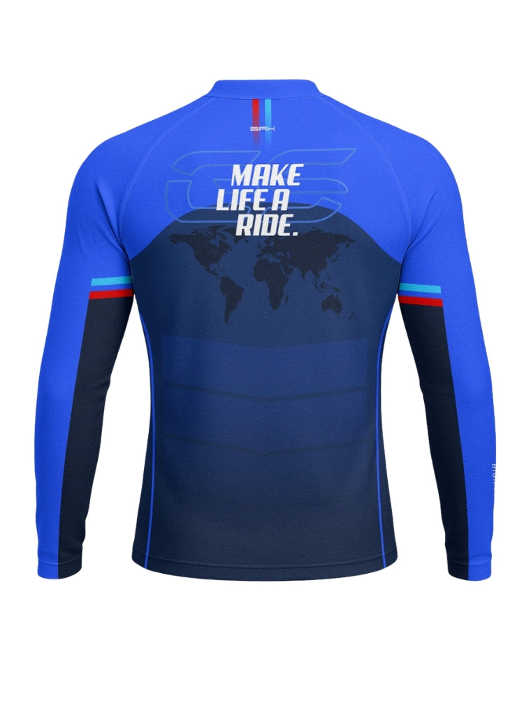 Camisa UV50 Segunda Pele Brk GS Make Life a Ride Azul