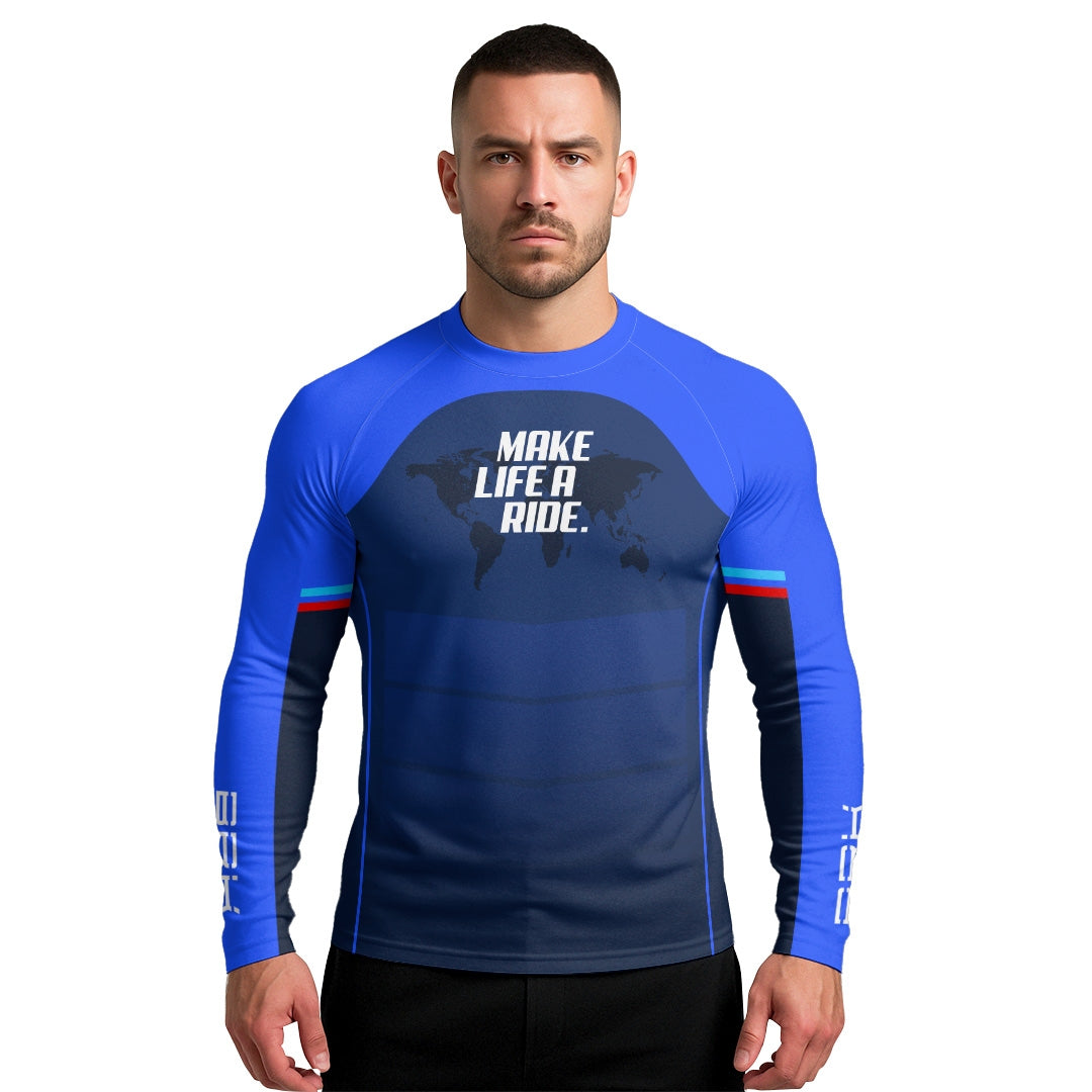 Camisa UV50 Segunda Pele Brk GS Make Life a Ride Azul