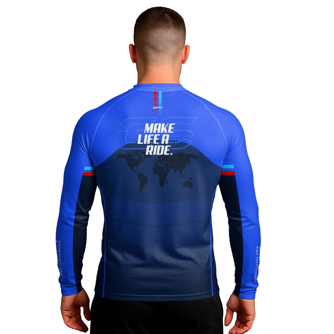 Camisa UV50 Segunda Pele Brk GS Make Life a Ride Azul