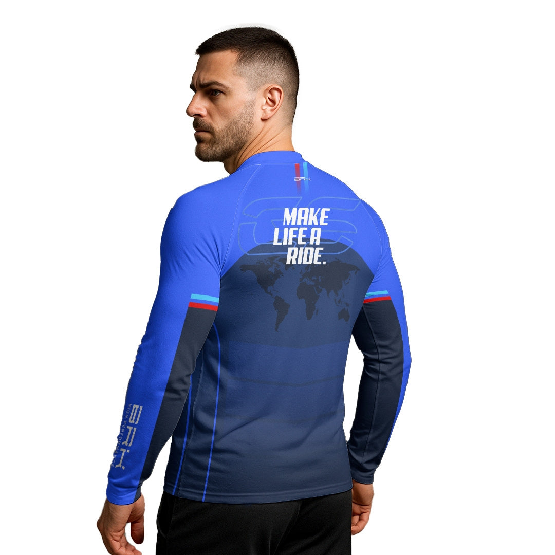 Camisa UV50 Segunda Pele Brk GS Make Life a Ride Azul