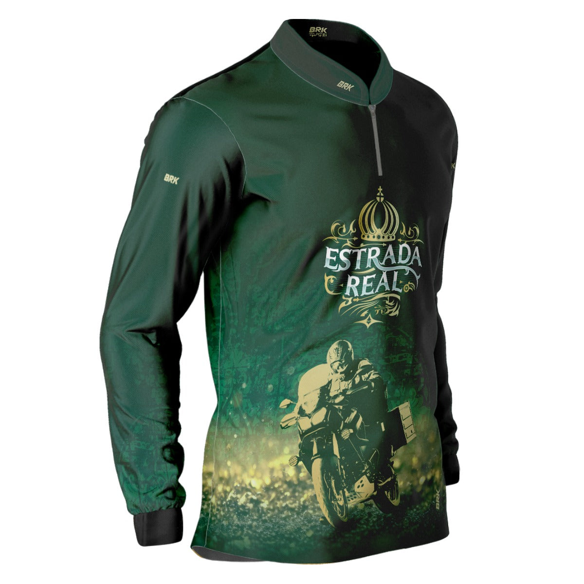 Camisa Motociclista BRK Verde Estrada Real com UV50 +