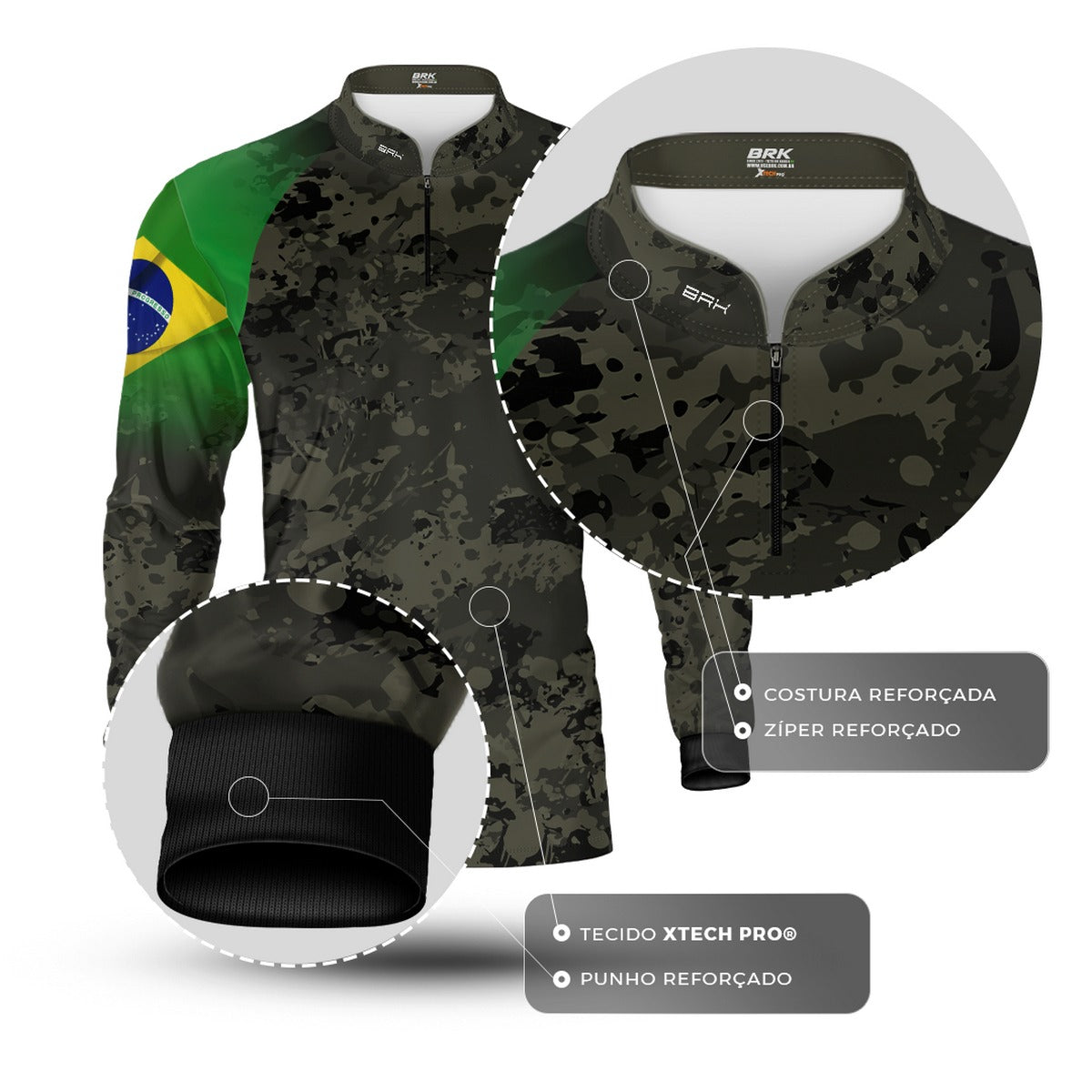 Camisa Agro Brk Eu Sou do Agro Camu Brasil com Proteção UV50