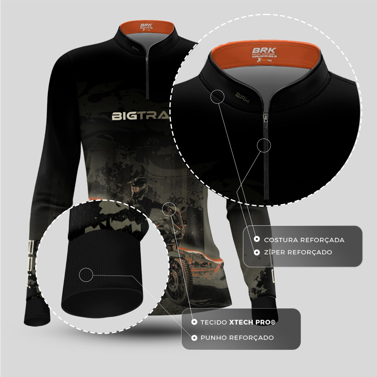 Camisa Motociclismo Feminina Brk Big Trail Adventure com Proteção Solar UV50+