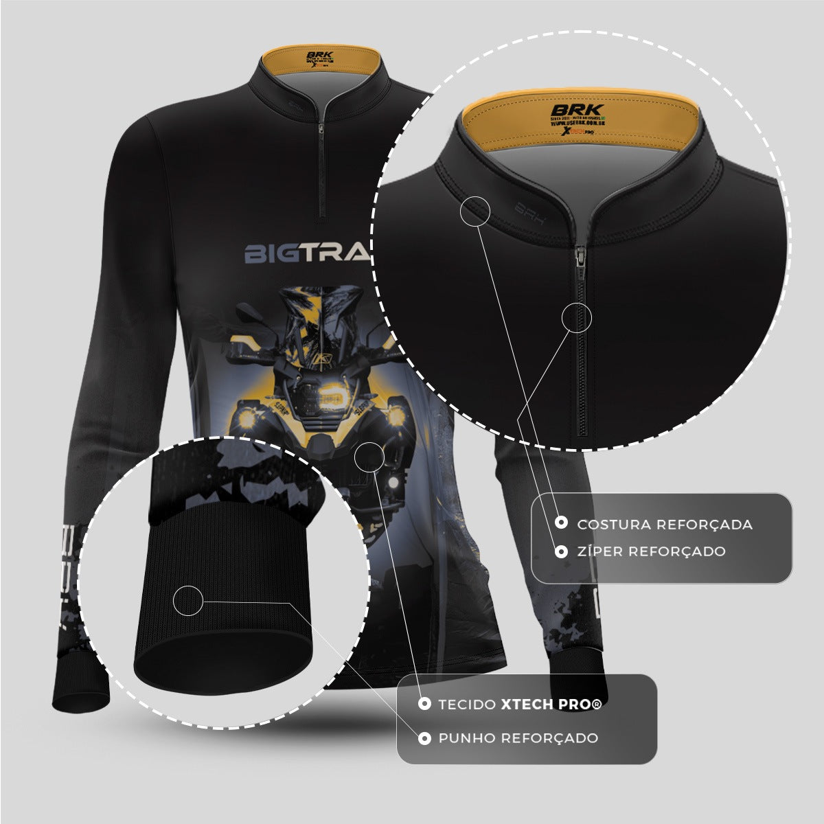 Camisa Motociclismo Feminina Brk Big Trail GS com Proteção Solar UV50+