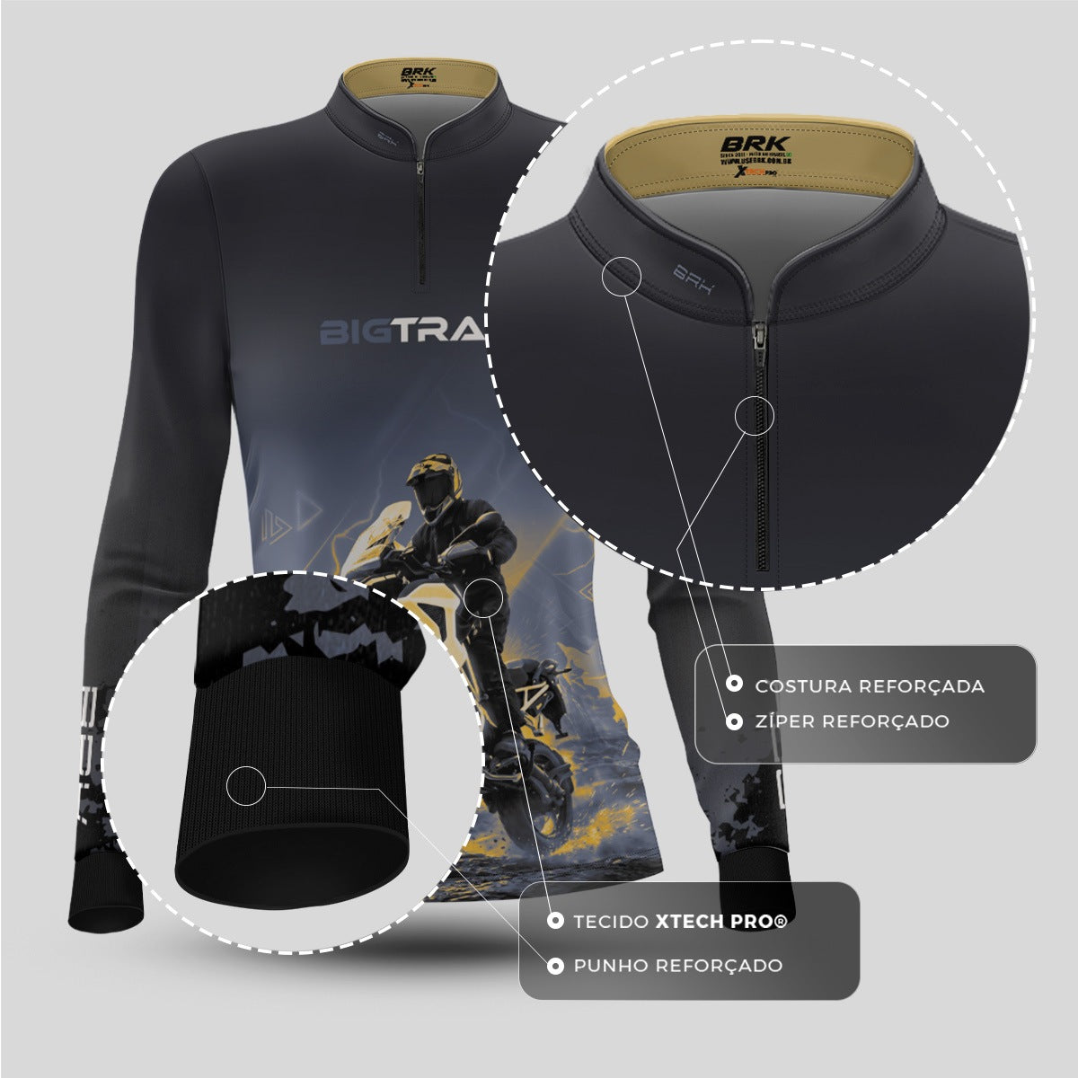 Camisa Motociclismo Feminina Brk Big Trail Adventure com Proteção Solar UV50+