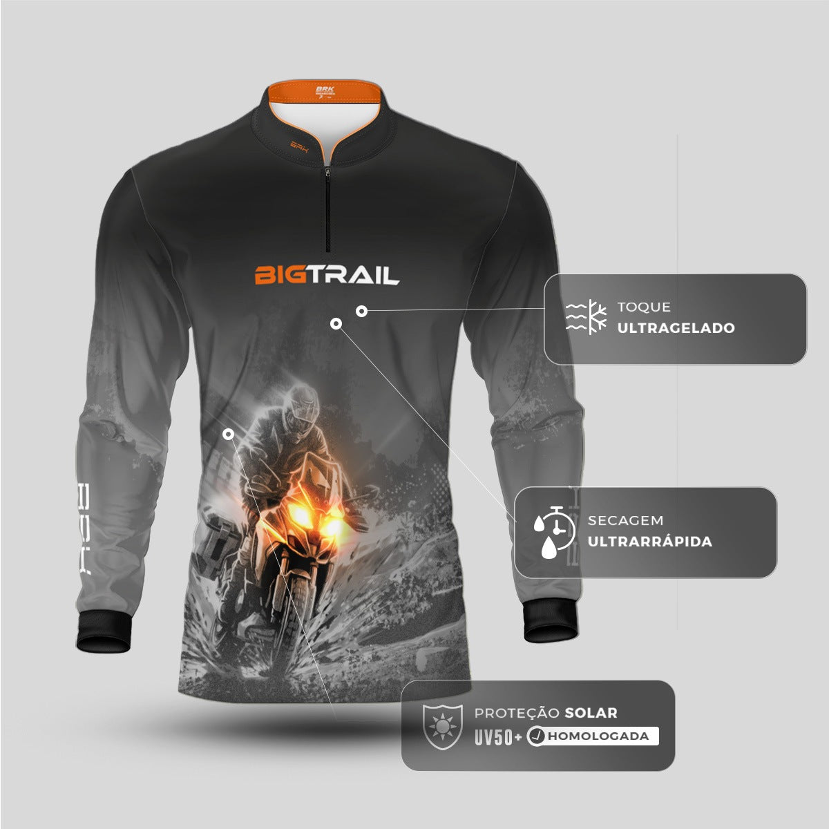 Camisa Motociclismo Brk Big Trail com Proteção Solar UV50+