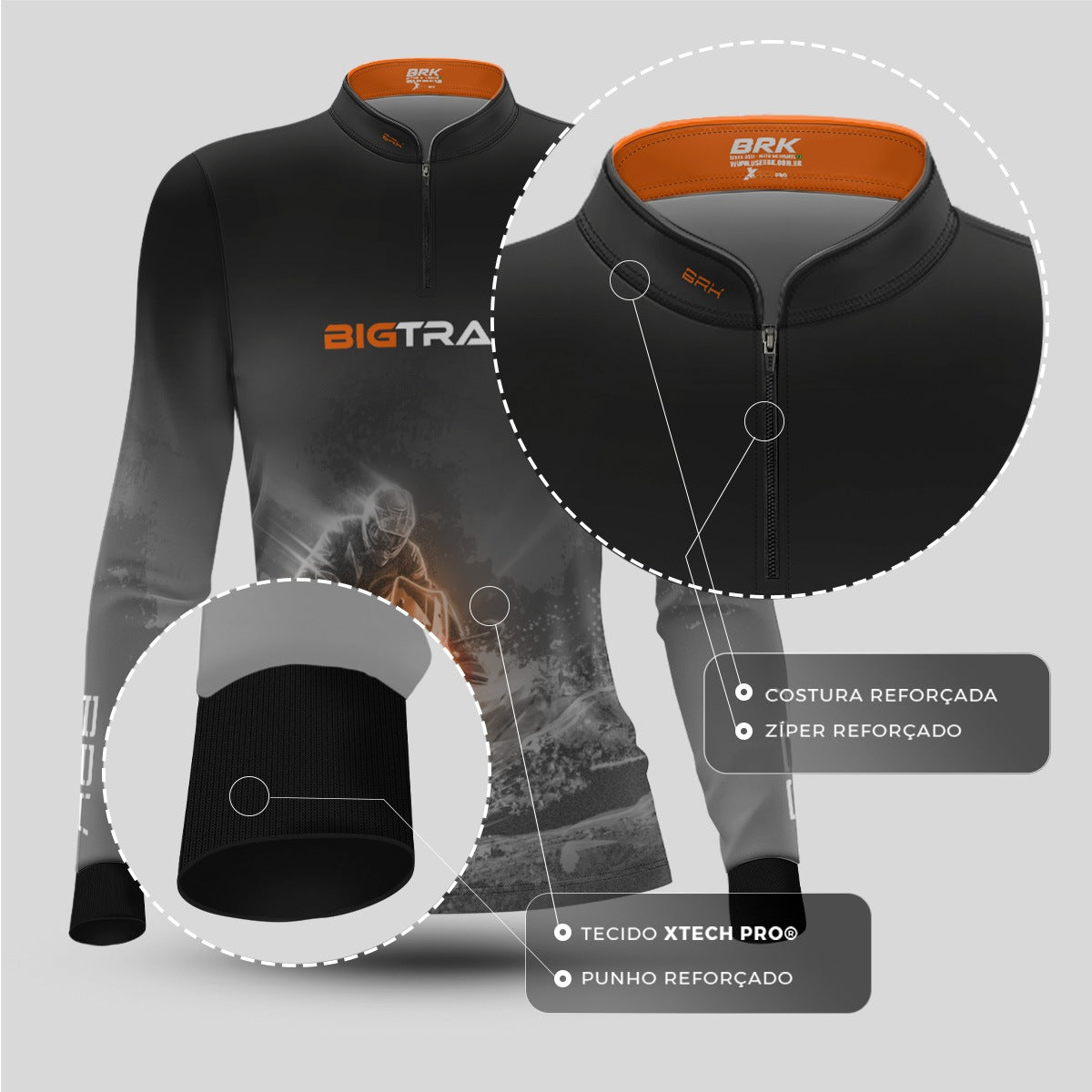 Camisa Motociclismo Feminina Brk Big Trail com Proteção Solar UV50+