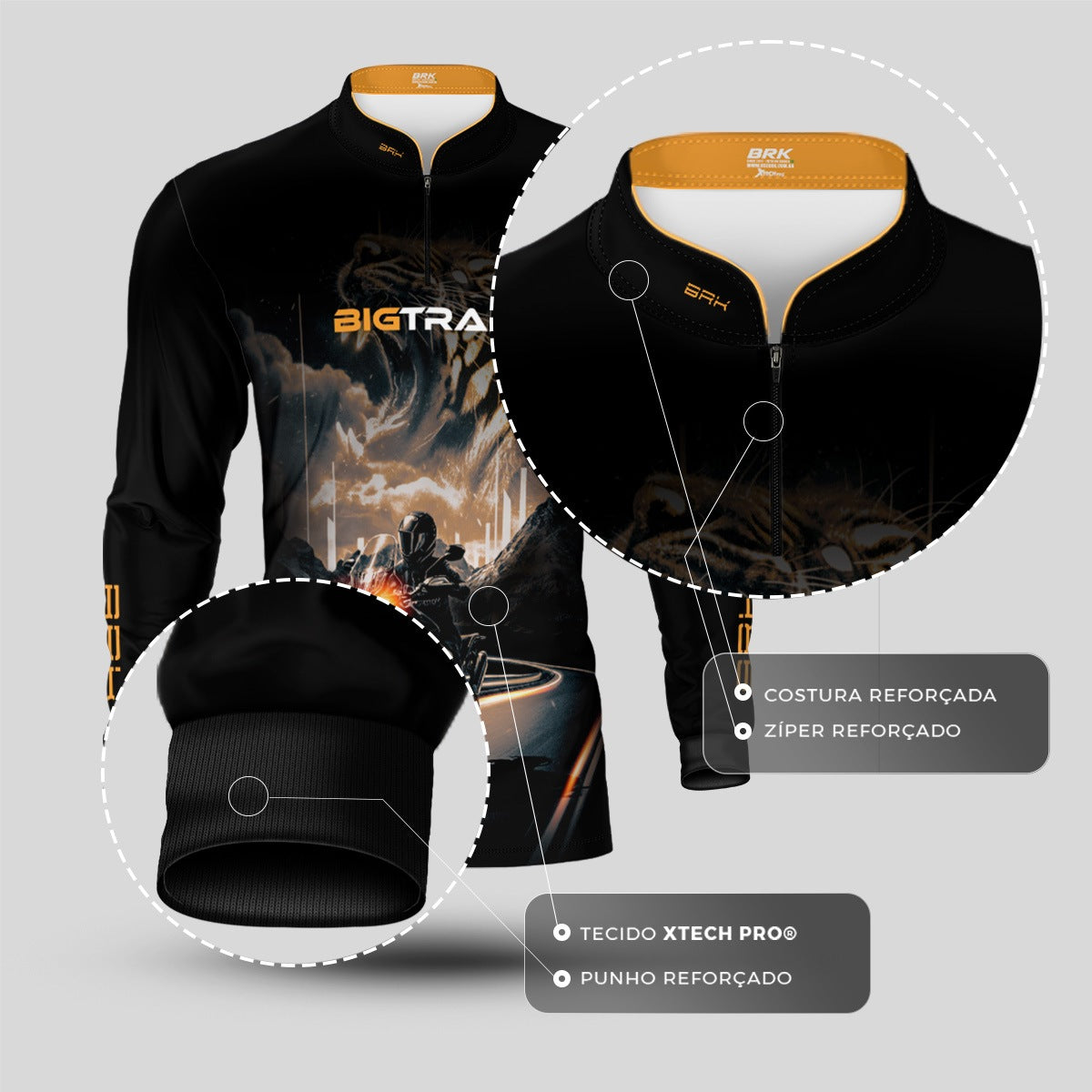 Camisa Motociclismo Brk Big Trail Asfalto com Proteção Solar UV50+