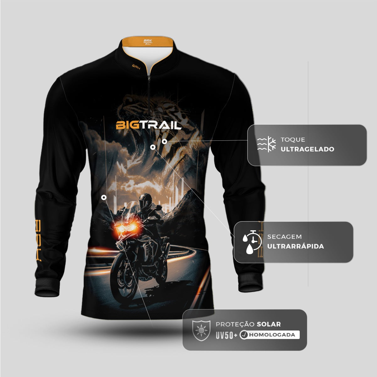 Camisa Motociclismo Brk Big Trail Asfalto com Proteção Solar UV50+