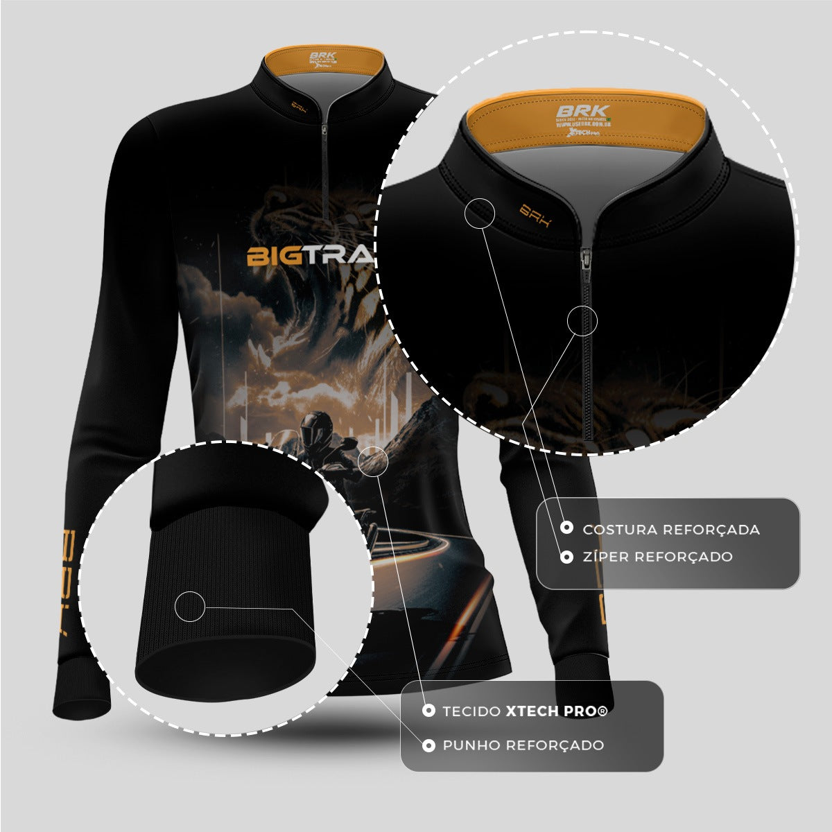 Camisa Motociclismo Feminina Brk Big Trail Asfalto com Proteção Solar UV50+