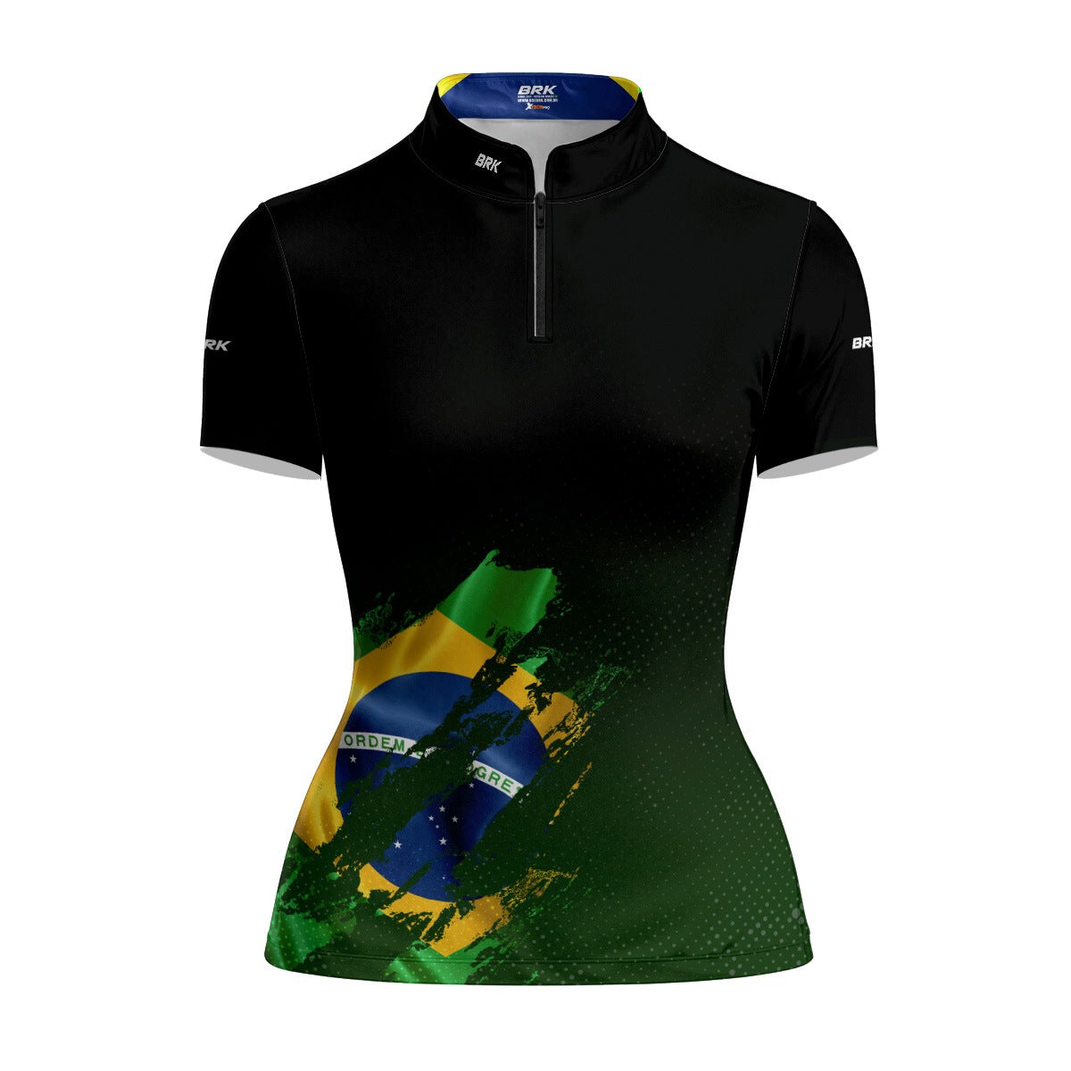 Camiseta Agro Feminina Brk Bandeira Brasil Lateral com Proteção Solar UV50+
