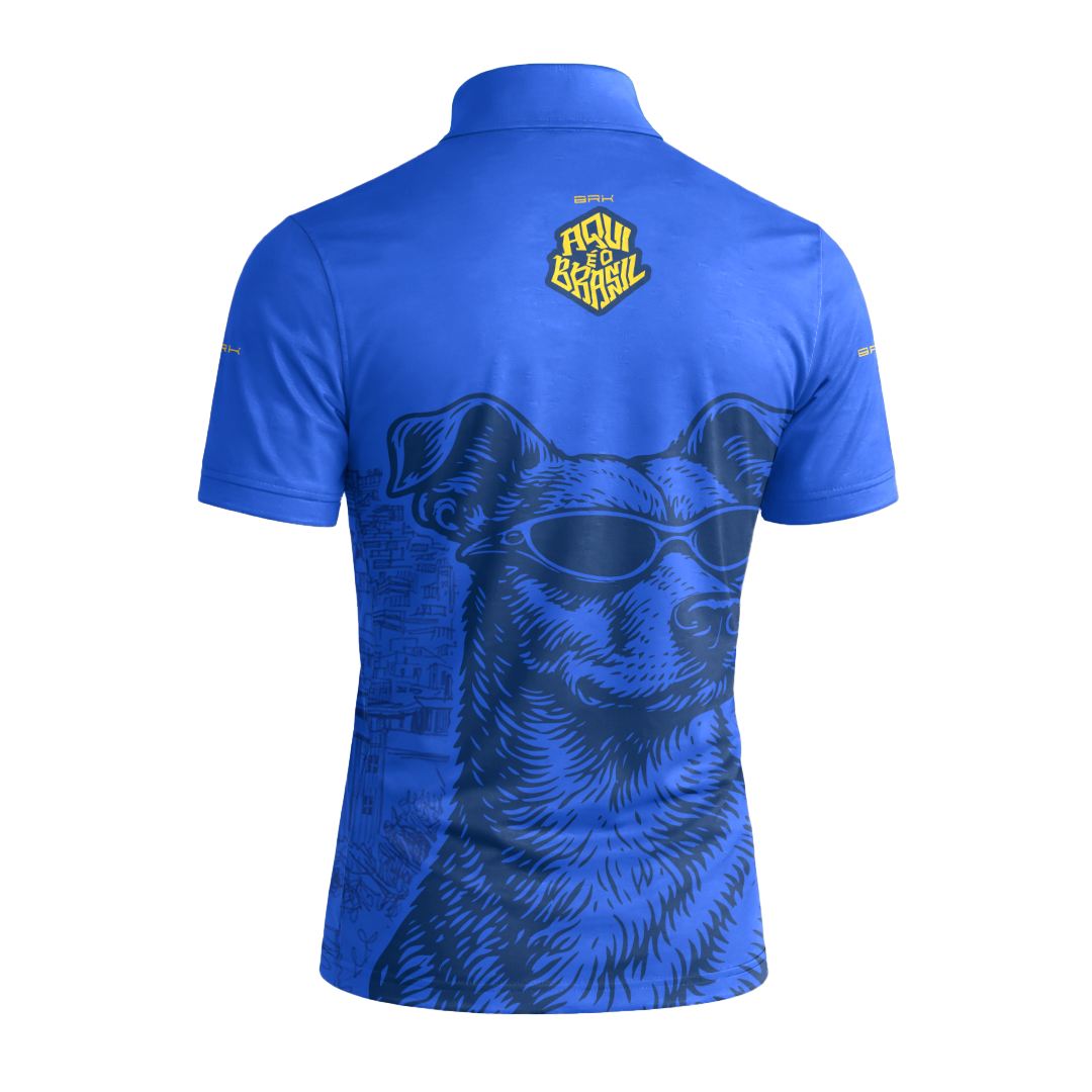 Camiseta Brk Aqui é o Brasil Caramelo de Óculos Azul com Proteção UV50