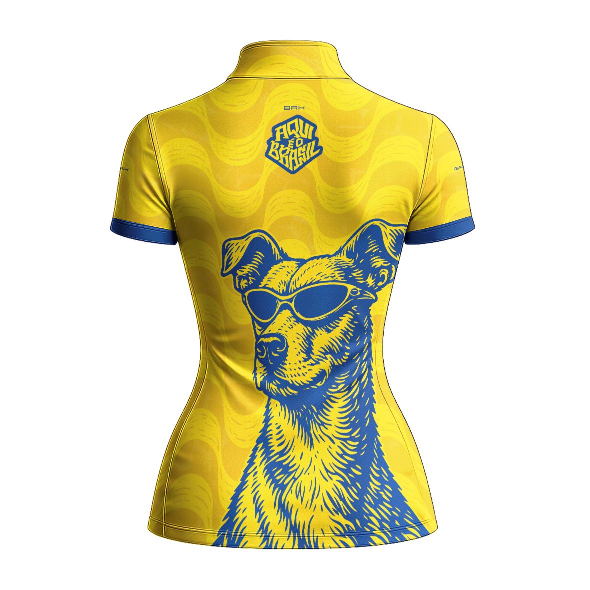 Camiseta Brk Feminina Aqui é o Brasil Caramelo de Óculos Amarela com Proteção UV50