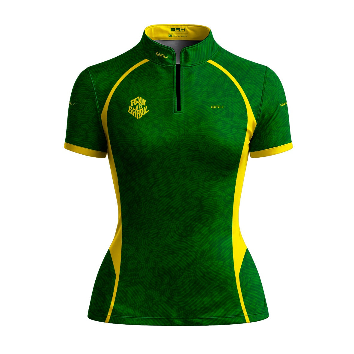Camiseta Brk Feminina Aqui é o Brasil Digital Verde com Proteção UV50