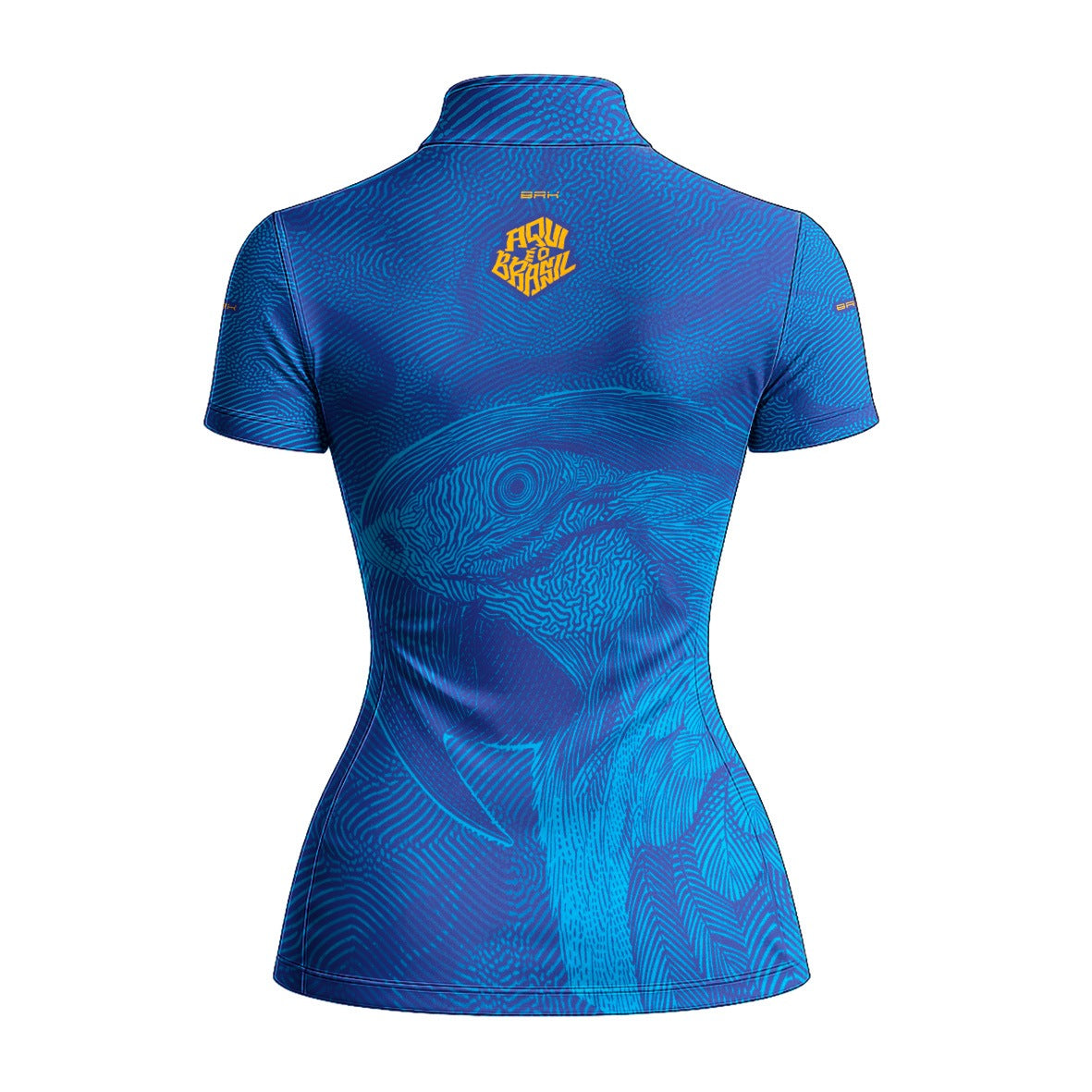 Camiseta Brk Feminina Aqui é o Brasil Arara Sombreada Azul Royal com Proteção UV50