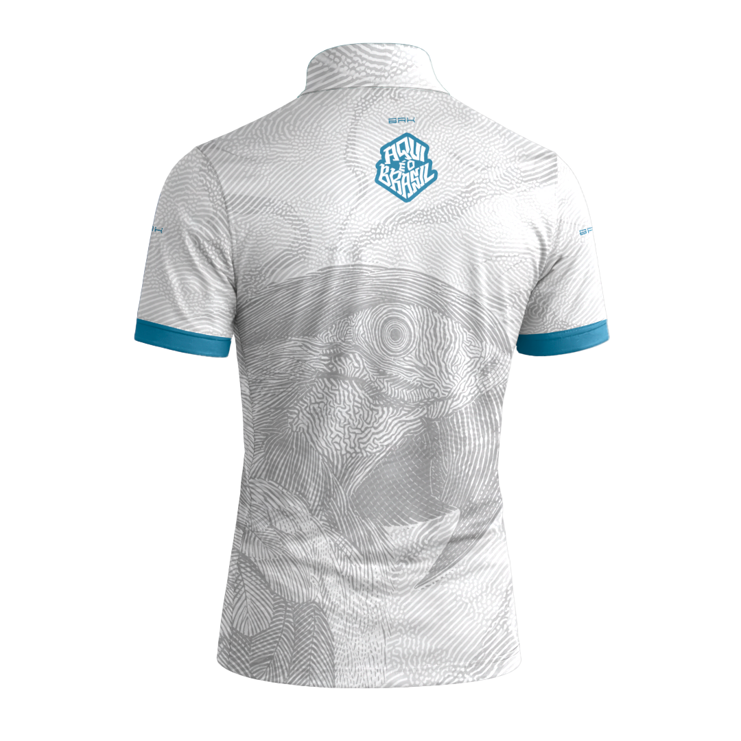 Camiseta Brk Aqui é o Brasil Arara Sombreada Branca com Proteção UV50