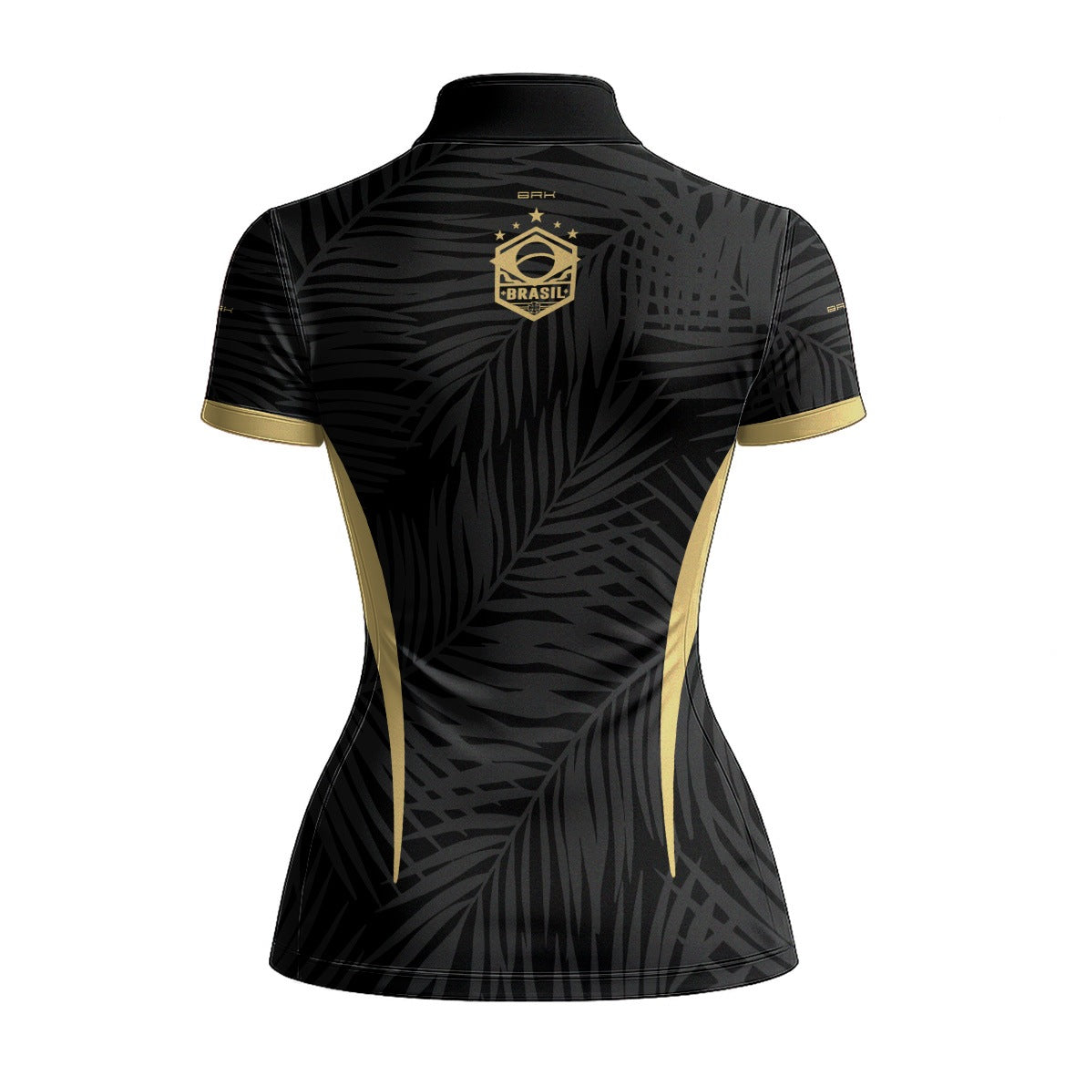 Camiseta Brk Feminina Aqui é o Brasil Tropical Preta com Proteção UV50