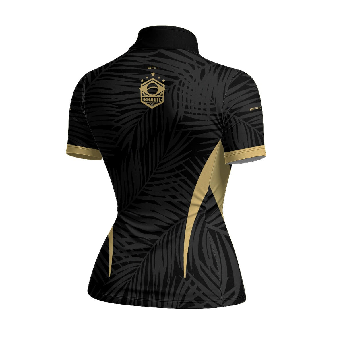 Camiseta Brk Feminina Aqui é o Brasil Tropical Preta com Proteção UV50