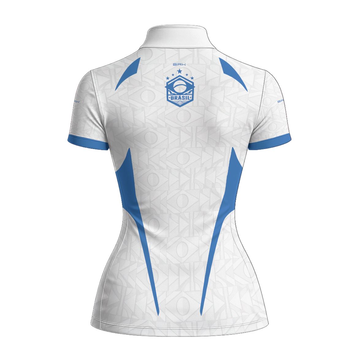 Camiseta Brk Feminina Aqui é o Brasil Bandeira Geométrica Branca com Proteção UV50