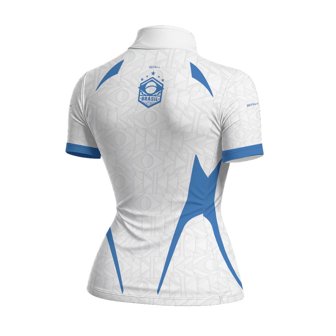 Camiseta Brk Feminina Aqui é o Brasil Bandeira Geométrica Branca com Proteção UV50