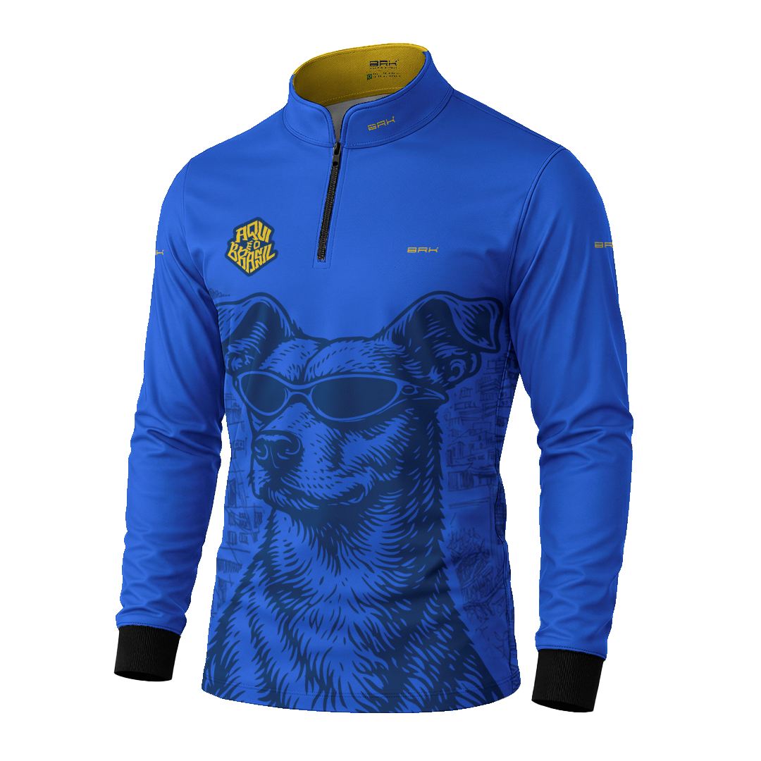 Camisa Brk Aqui é o Brasil Caramelo de Óculos Azul com Proteção UV50