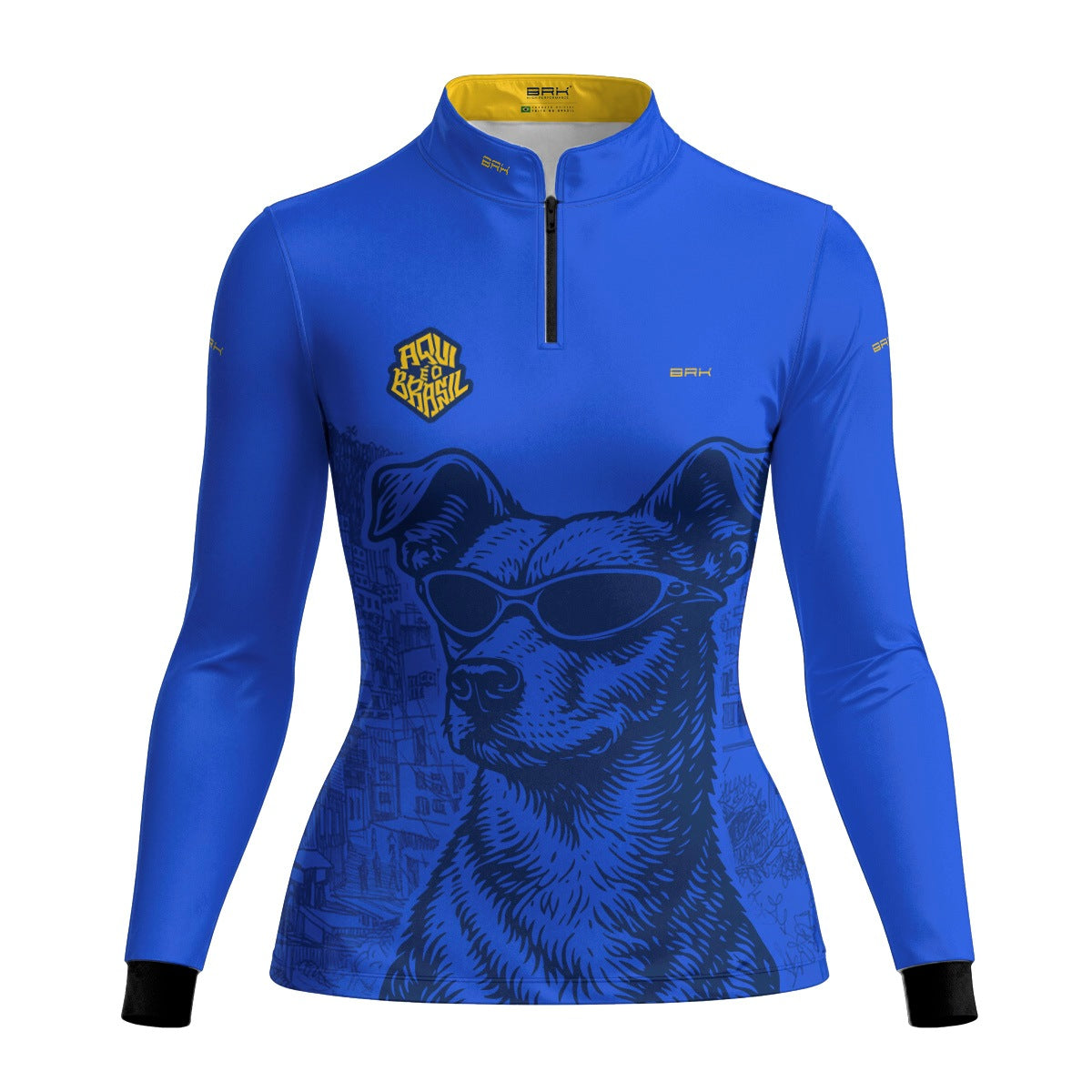 Camisa Brk Feminina Aqui é o Brasil Caramelo de Óculos Azul com Proteção UV50