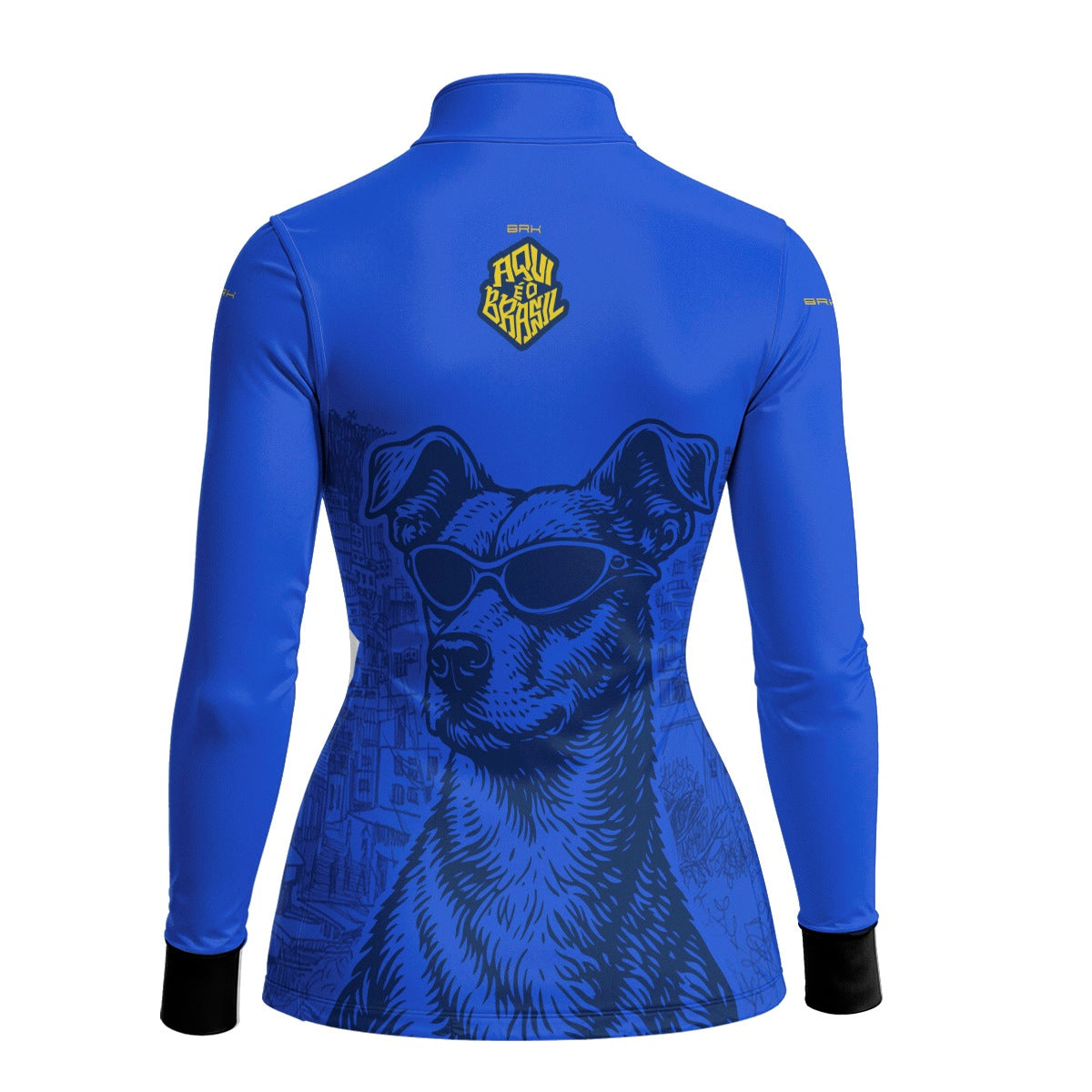 Camisa Brk Feminina Aqui é o Brasil Caramelo de Óculos Azul com Proteção UV50