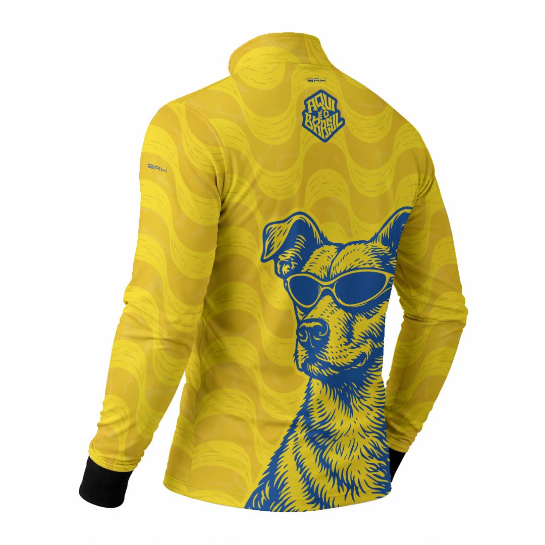 Camisa Brk Aqui é o Brasil Caramelo de Óculos Amarela com Proteção UV50
