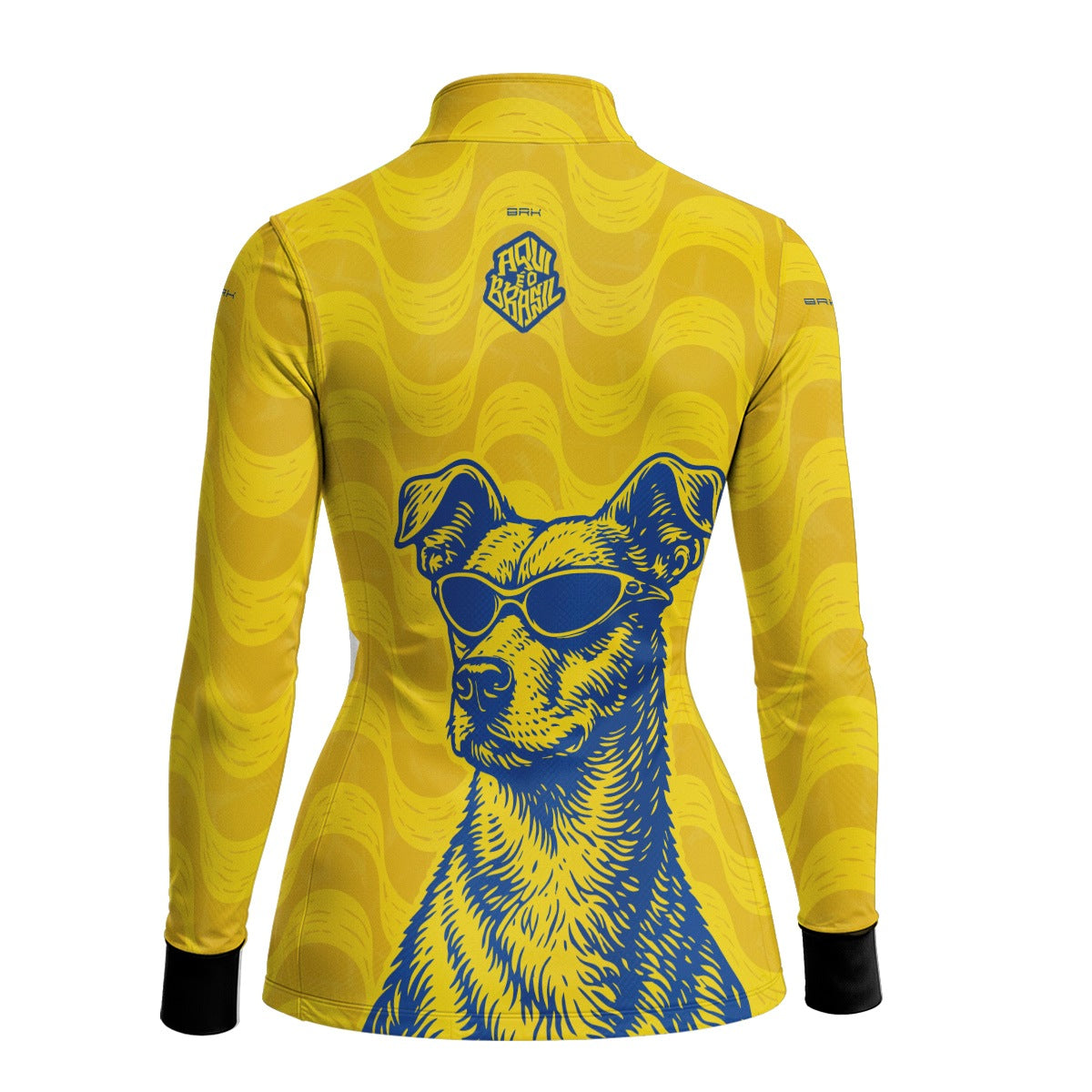 Camisa Brk Feminina Aqui é o Brasil Caramelo de Óculos Amarela com Proteção UV50
