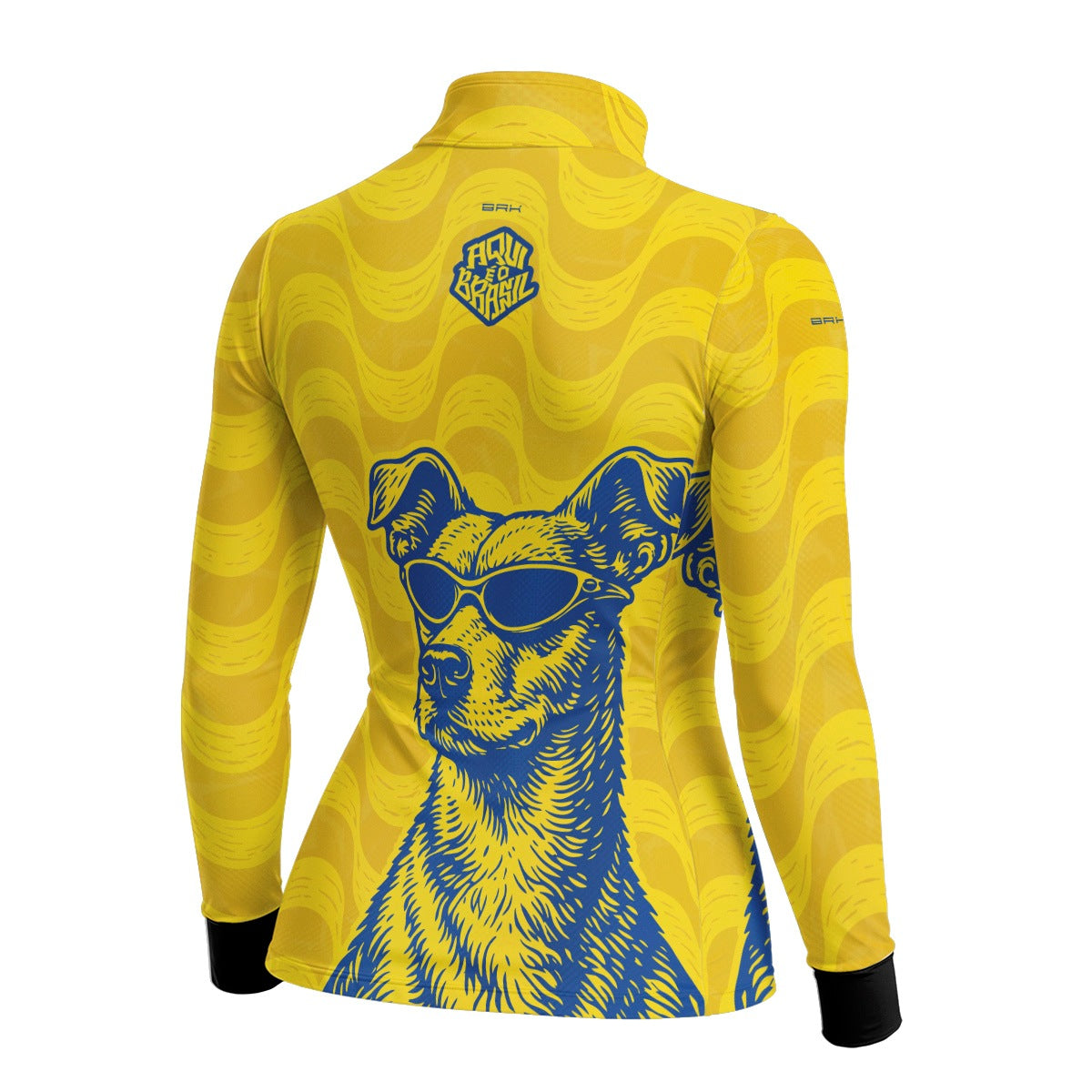 Camisa Brk Feminina Aqui é o Brasil Caramelo de Óculos Amarela com Proteção UV50
