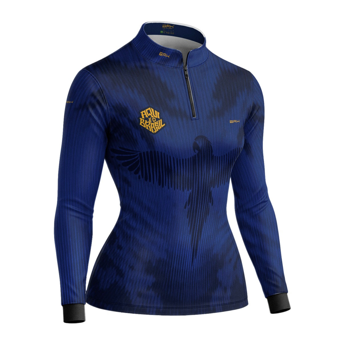 Camisa Brk Feminina Aqui é o Brasil Arara Azul com Proteção UV50