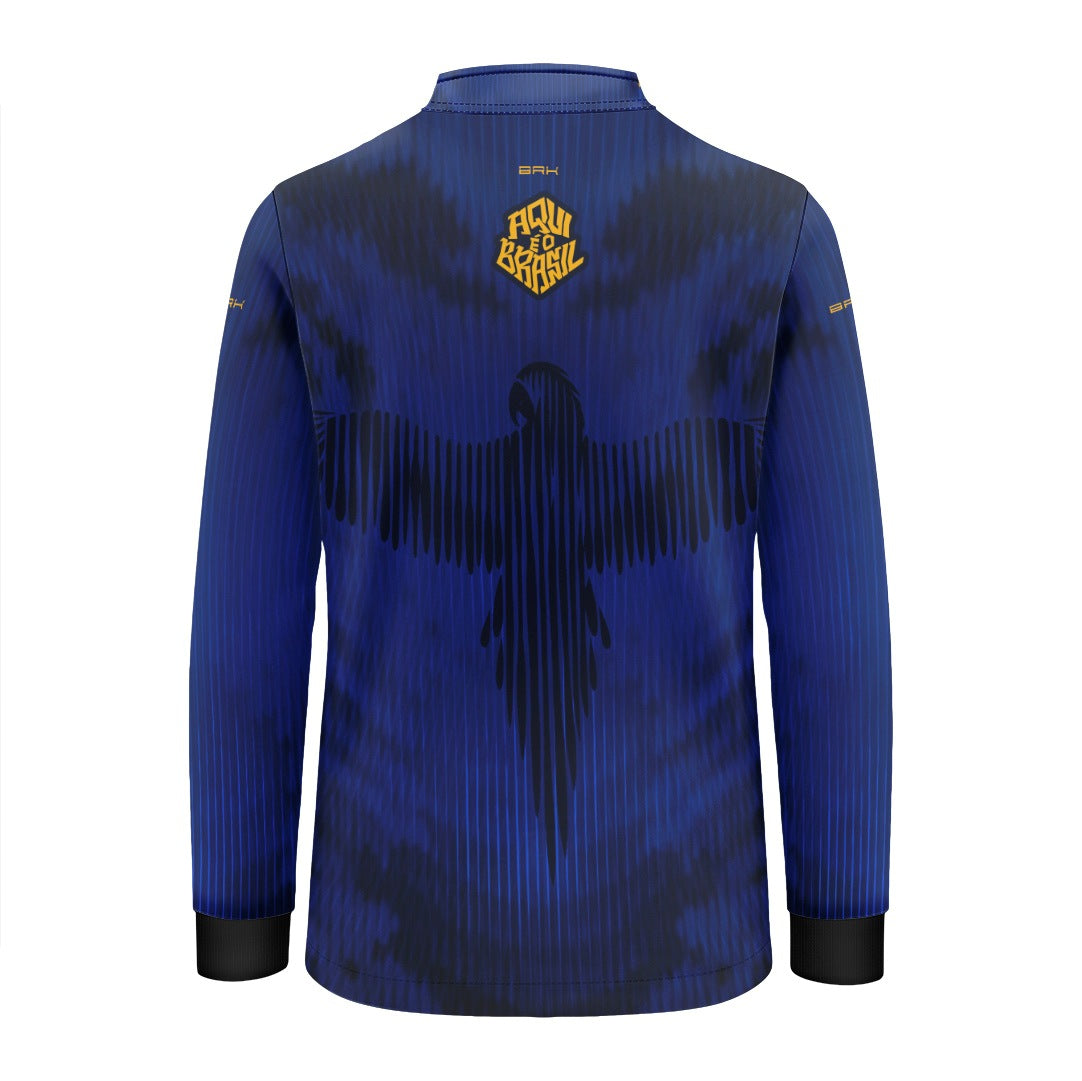 Camisa Brk Infantil Aqui é o Brasil Arara Azul com Proteção UV50
