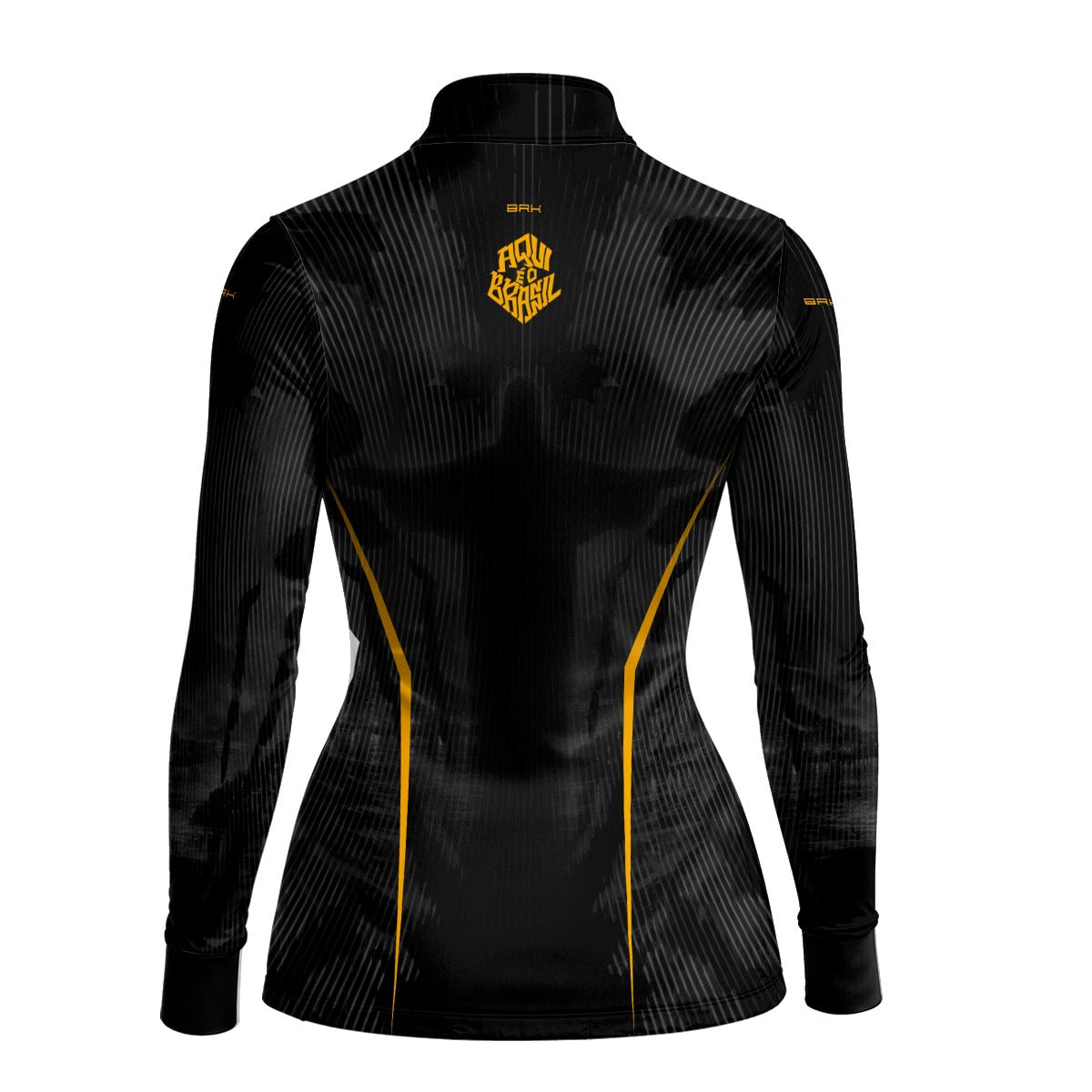 Camisa Brk Feminina Aqui é o Brasil Cristo Redentor Preta com Proteção UV50
