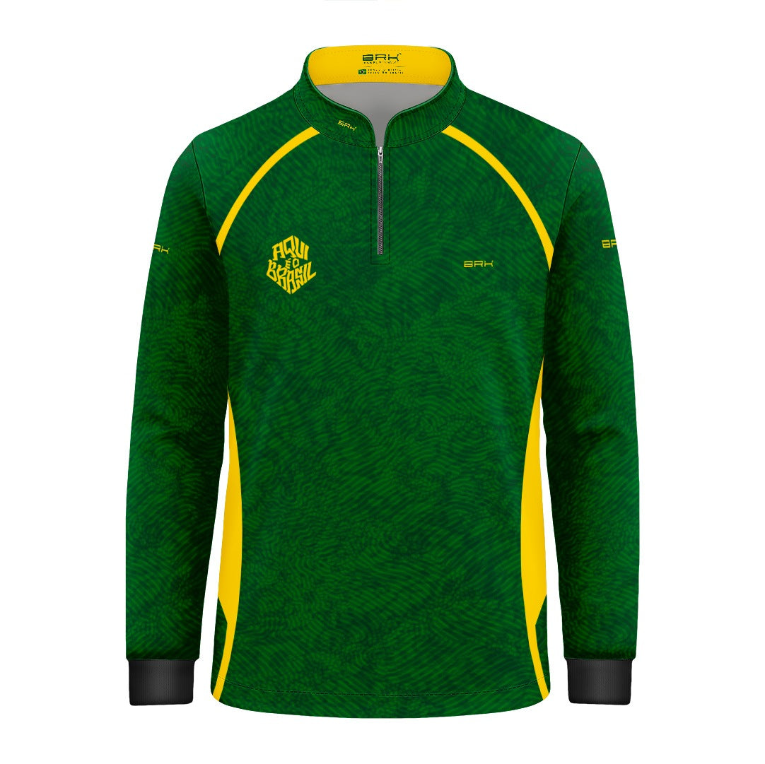 Camisa Brk Infantil Aqui é o Brasil Digital Verde com Proteção UV50