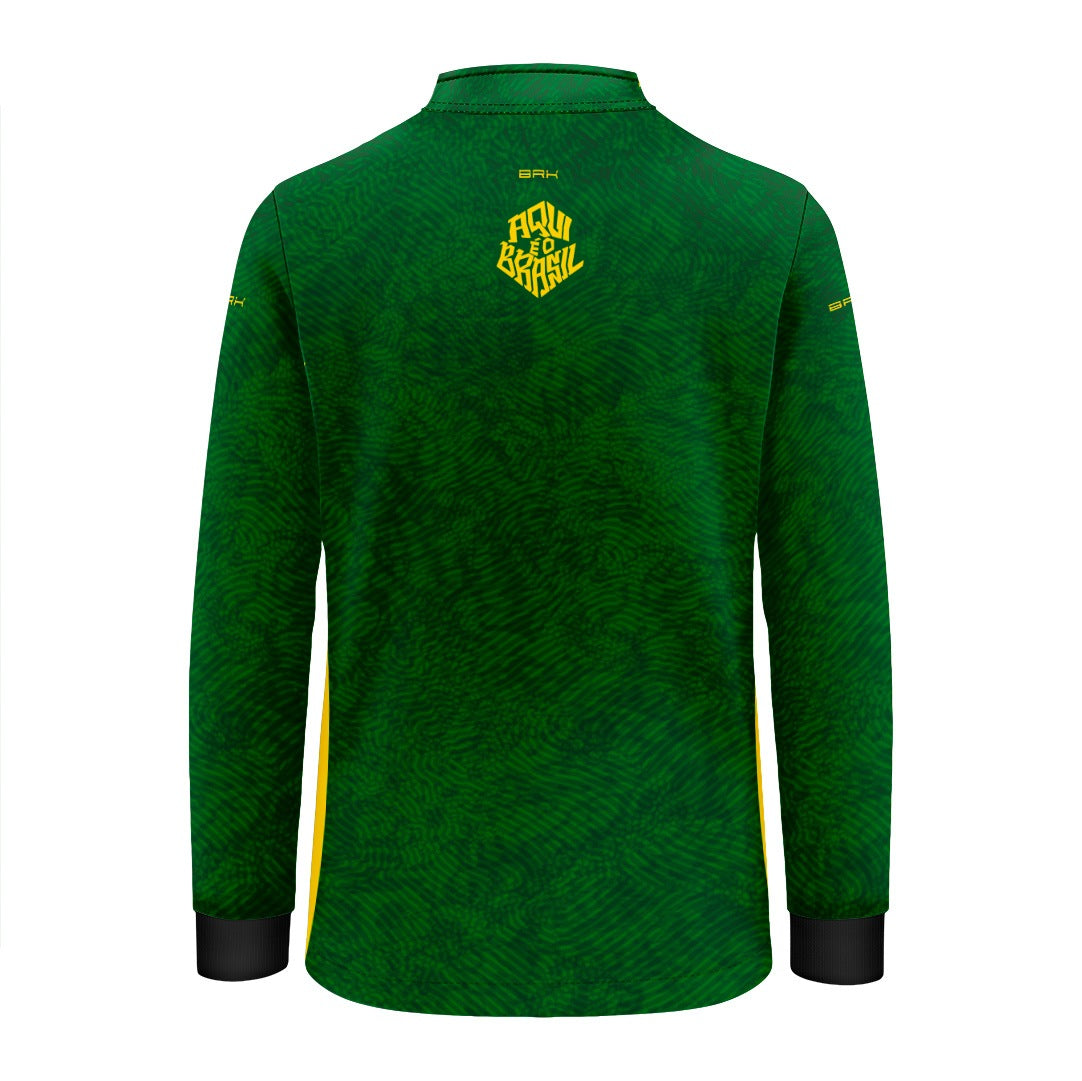 Camisa Brk Infantil Aqui é o Brasil Digital Verde com Proteção UV50
