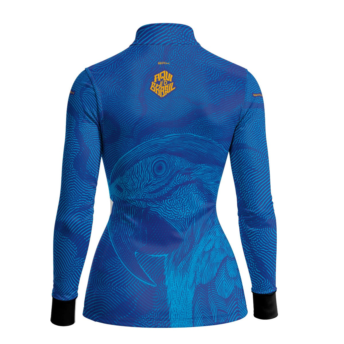 Camisa Brk Feminina Aqui é o Brasil Arara Sombreada Azul Royal com Proteção UV50
