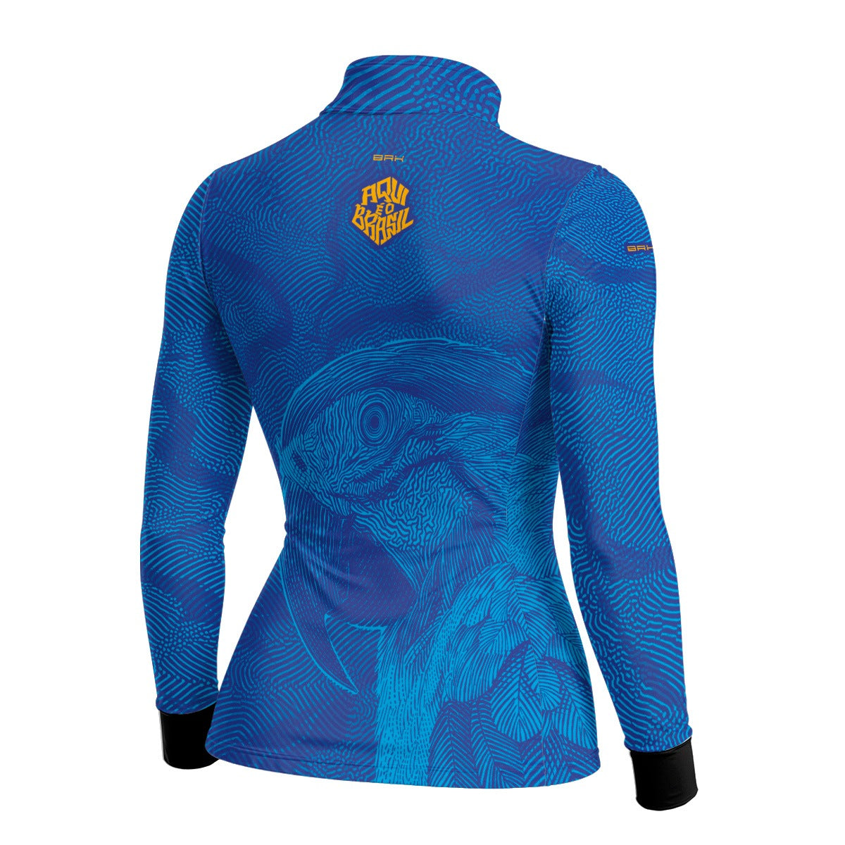 Camisa Brk Feminina Aqui é o Brasil Arara Sombreada Azul Royal com Proteção UV50