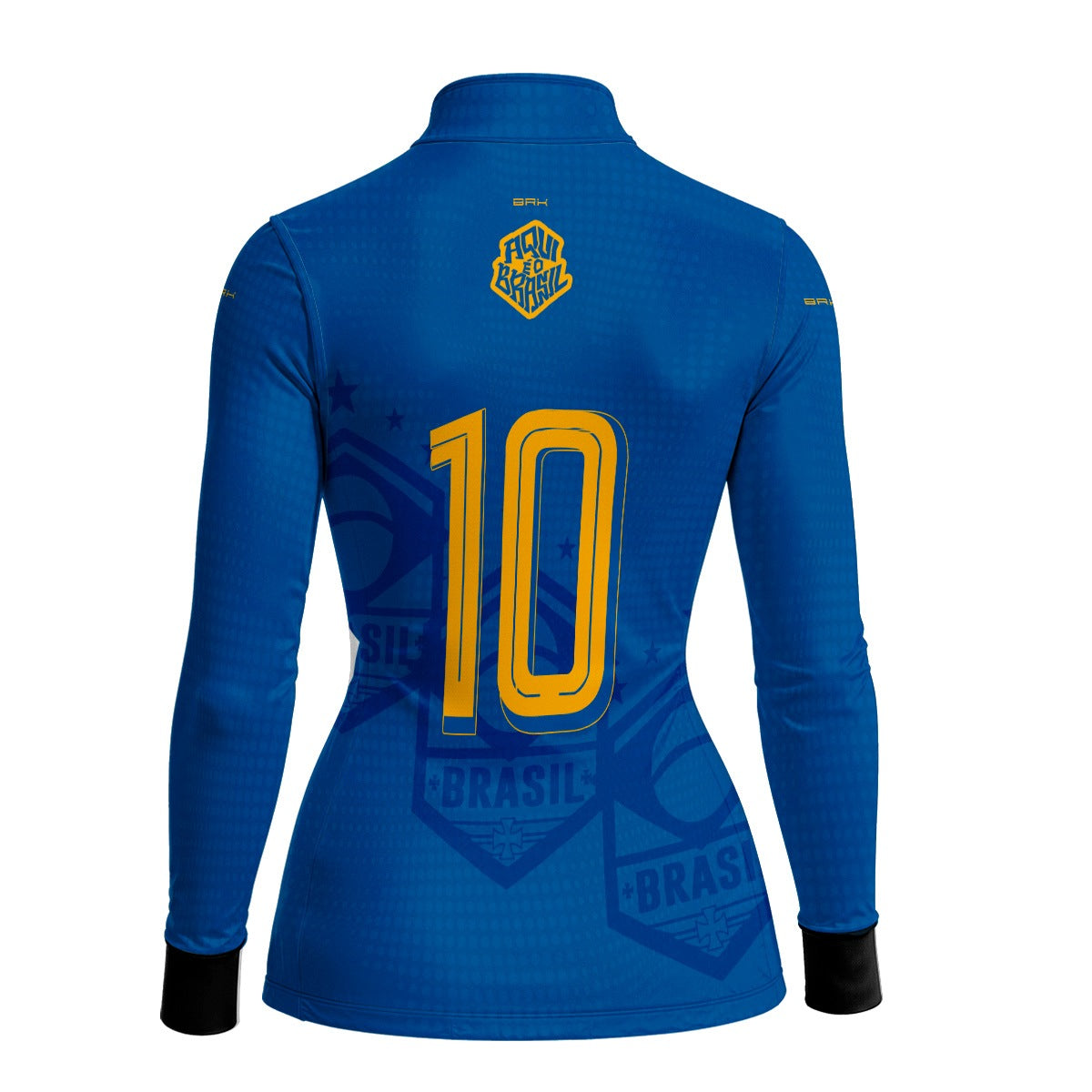 Camisa Brk Feminina Aqui é o Brasil Escudo 10 Azul Royal com Proteção UV50