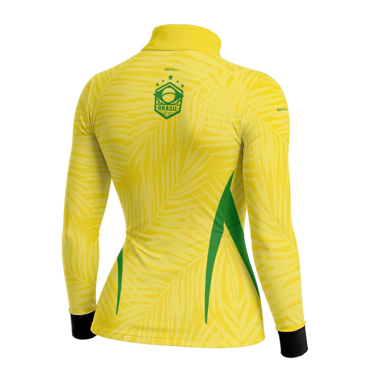 Camisa Brk Feminina Aqui é o Brasil Tropical Amarela com Proteção UV50