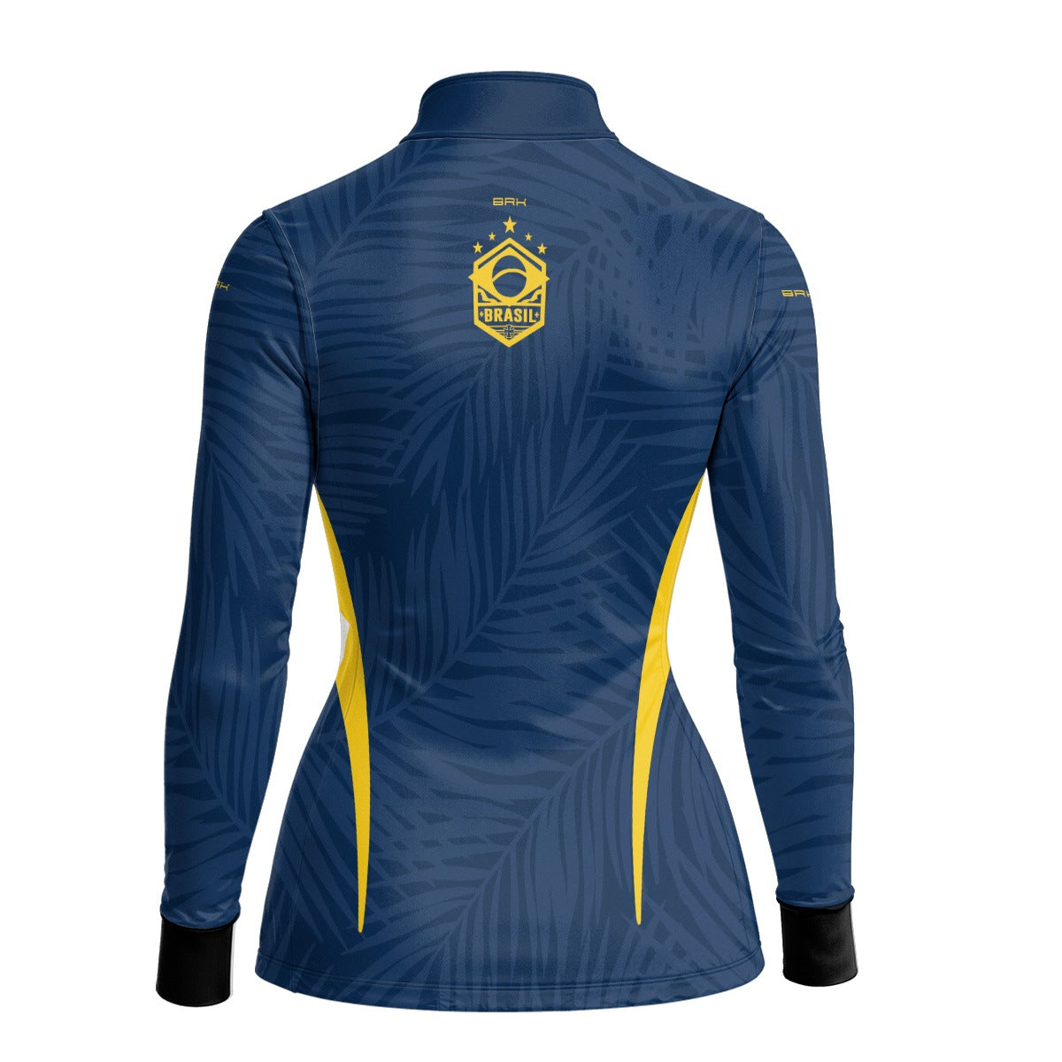 Camisa Brk Feminina Aqui é o Brasil Tropical Azul Marinho com Proteção UV50