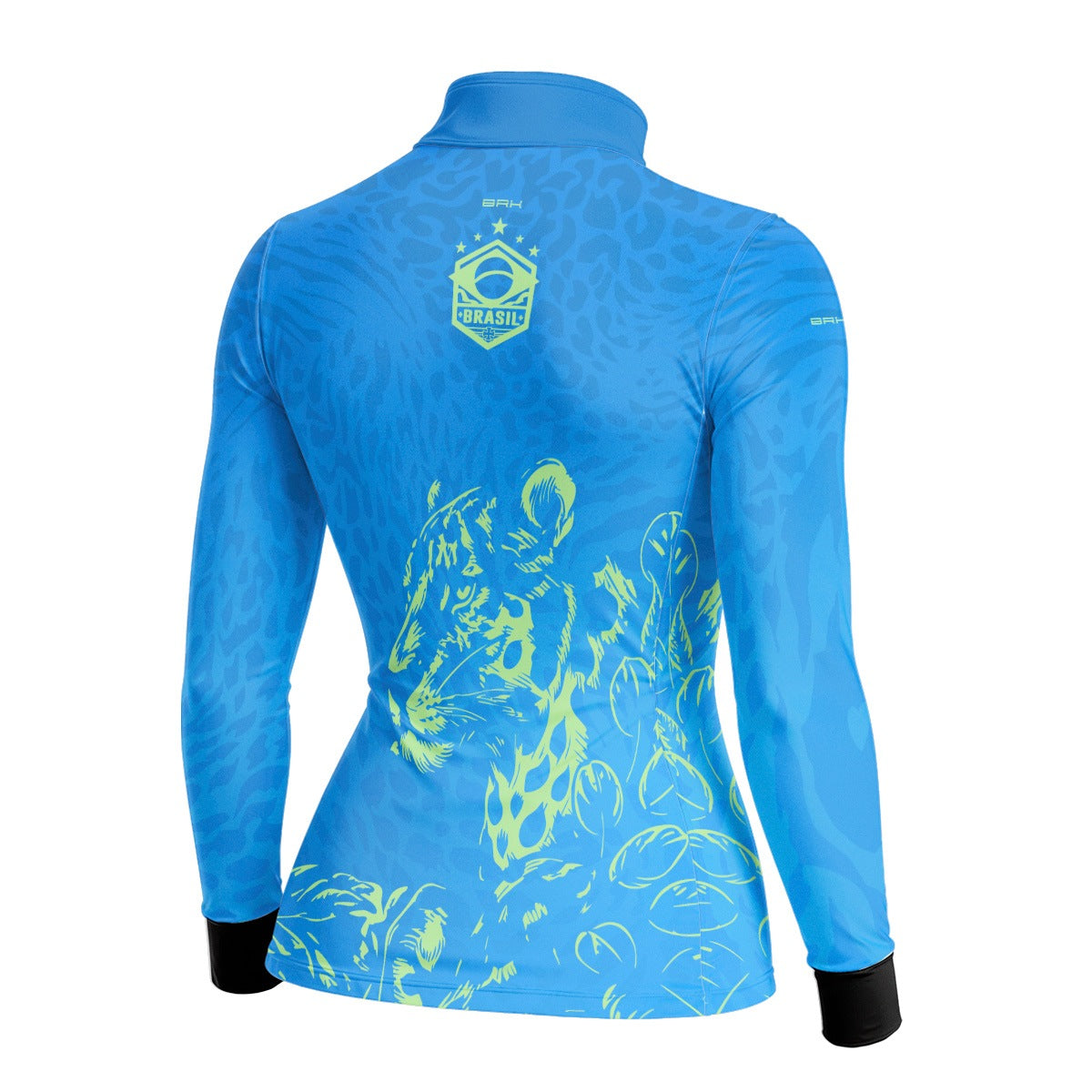 Camisa Brk Feminina Aqui é o Brasil Onça Sombreada Azul com Proteção UV50