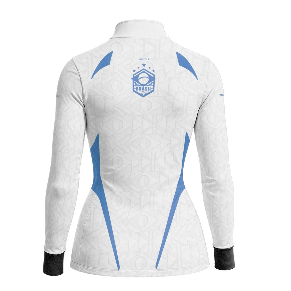 Camisa Brk Feminina Aqui é o Brasil Bandeira Geométrica Branca com Proteção UV50