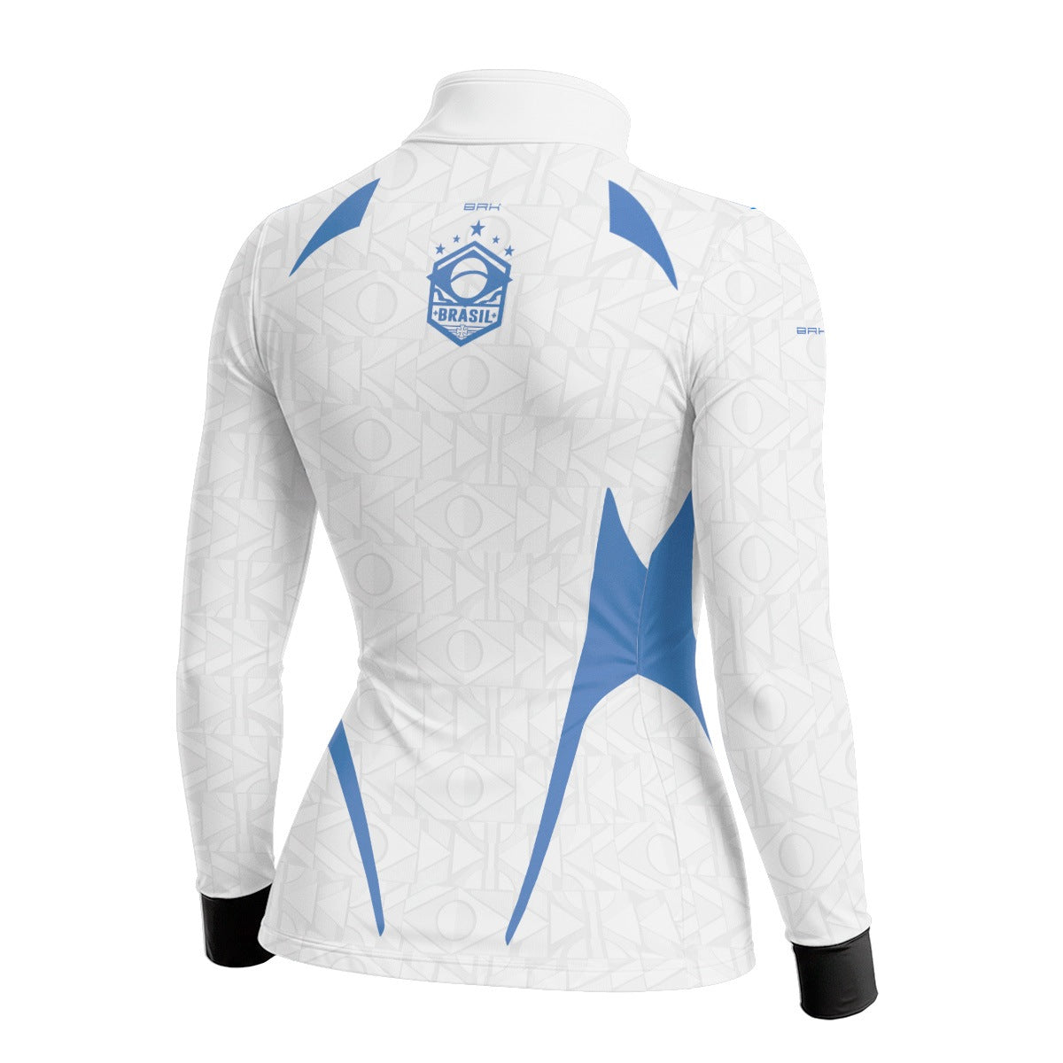 Camisa Brk Feminina Aqui é o Brasil Bandeira Geométrica Branca com Proteção UV50