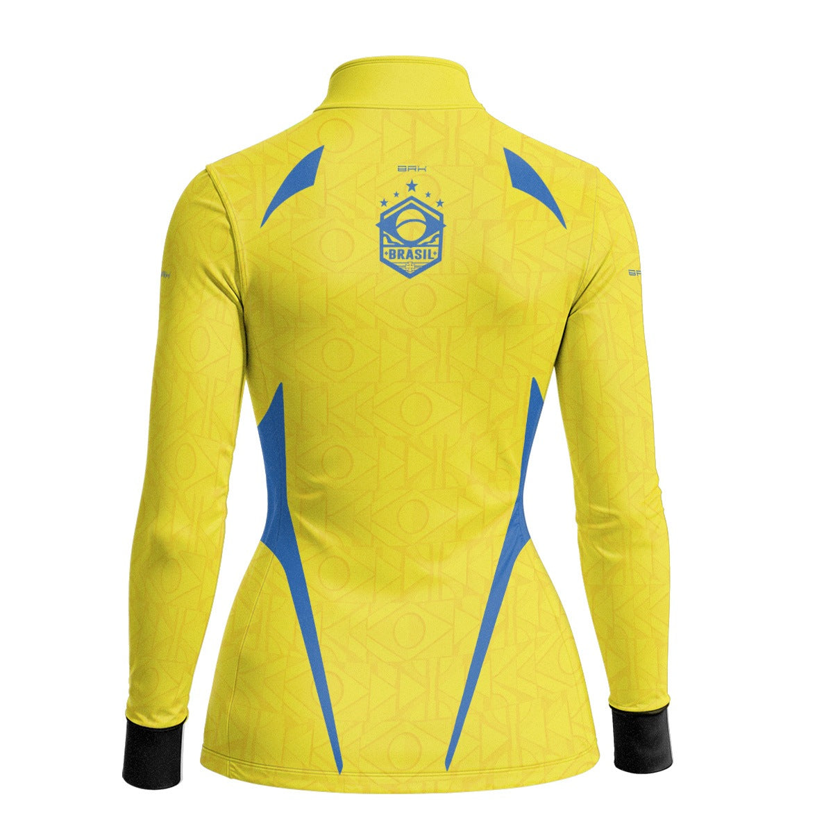 Camisa Brk Feminina Aqui é o Brasil Bandeira Geométrica Amarela com Proteção UV50