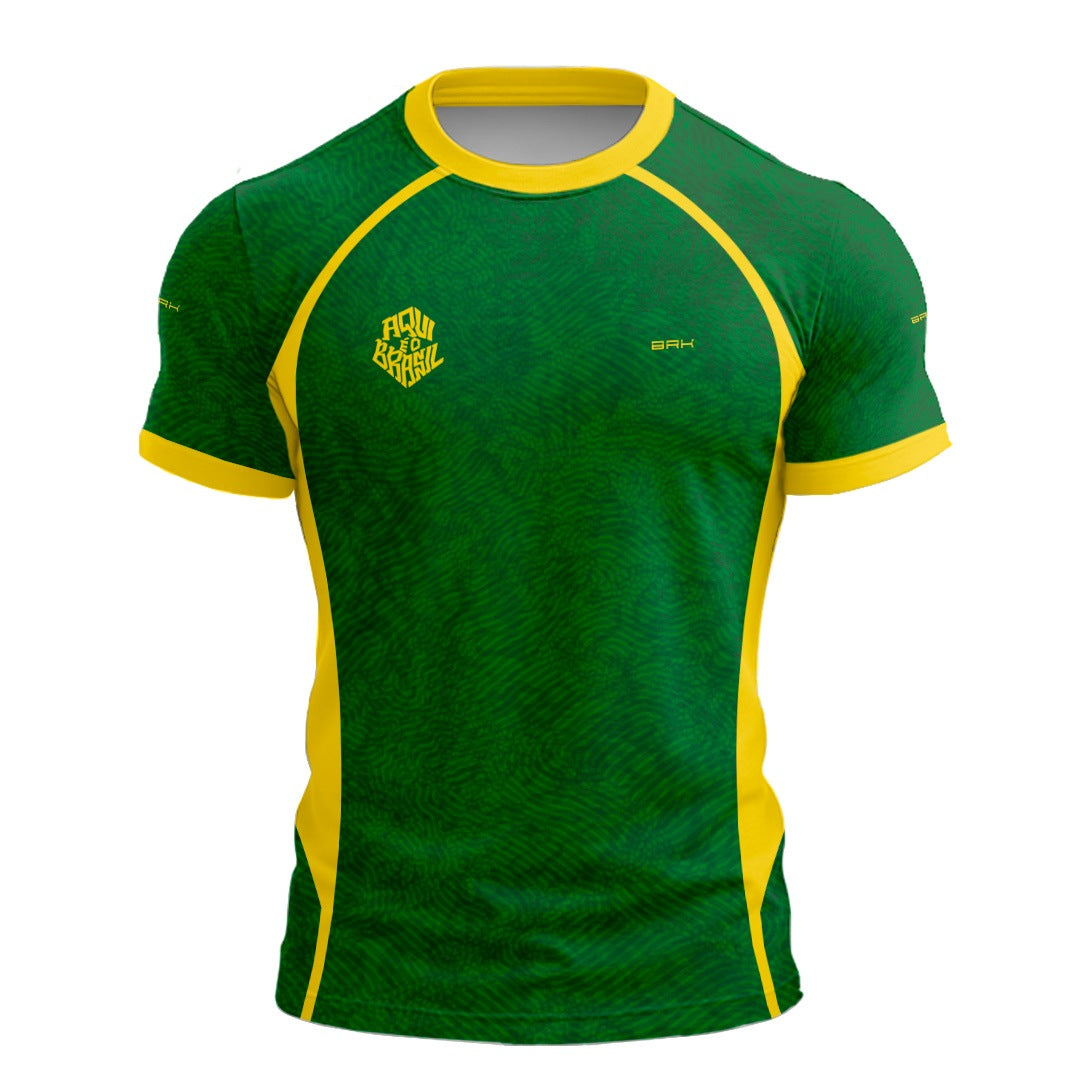 Camisa Casual Brk Aqui é o Brasil Digital Verde com Proteção UV50