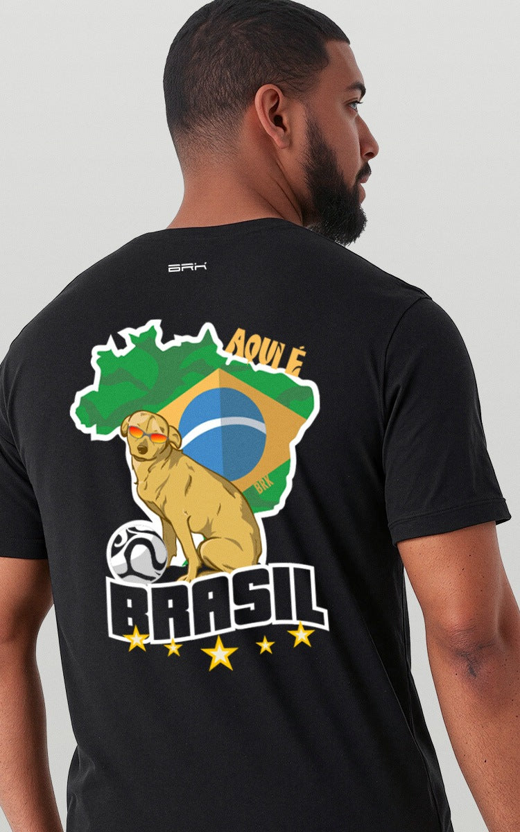Camiseta Básica de Algodão Brk Aqui é Brasil