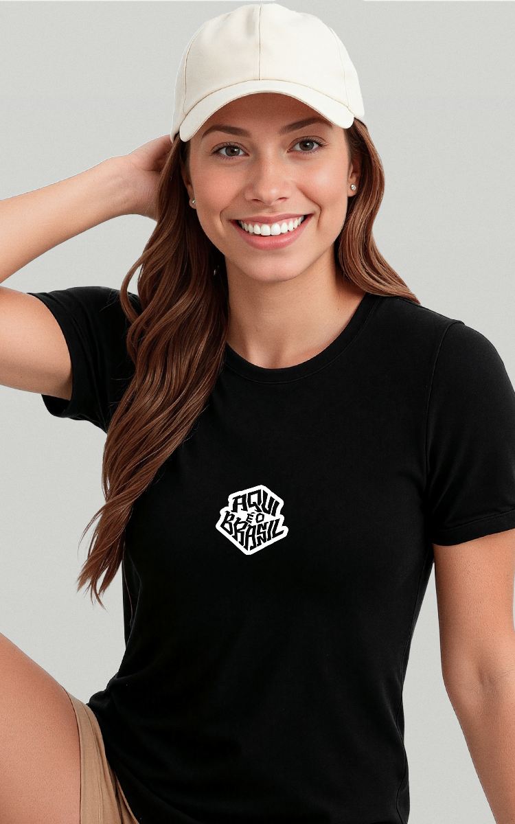 Camiseta Básica de Algodão Brk Aqui é Brasil